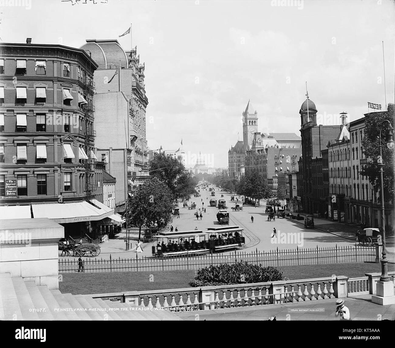 Pennsylvania Avenue from the Dept. of the Treasury Stock Photo