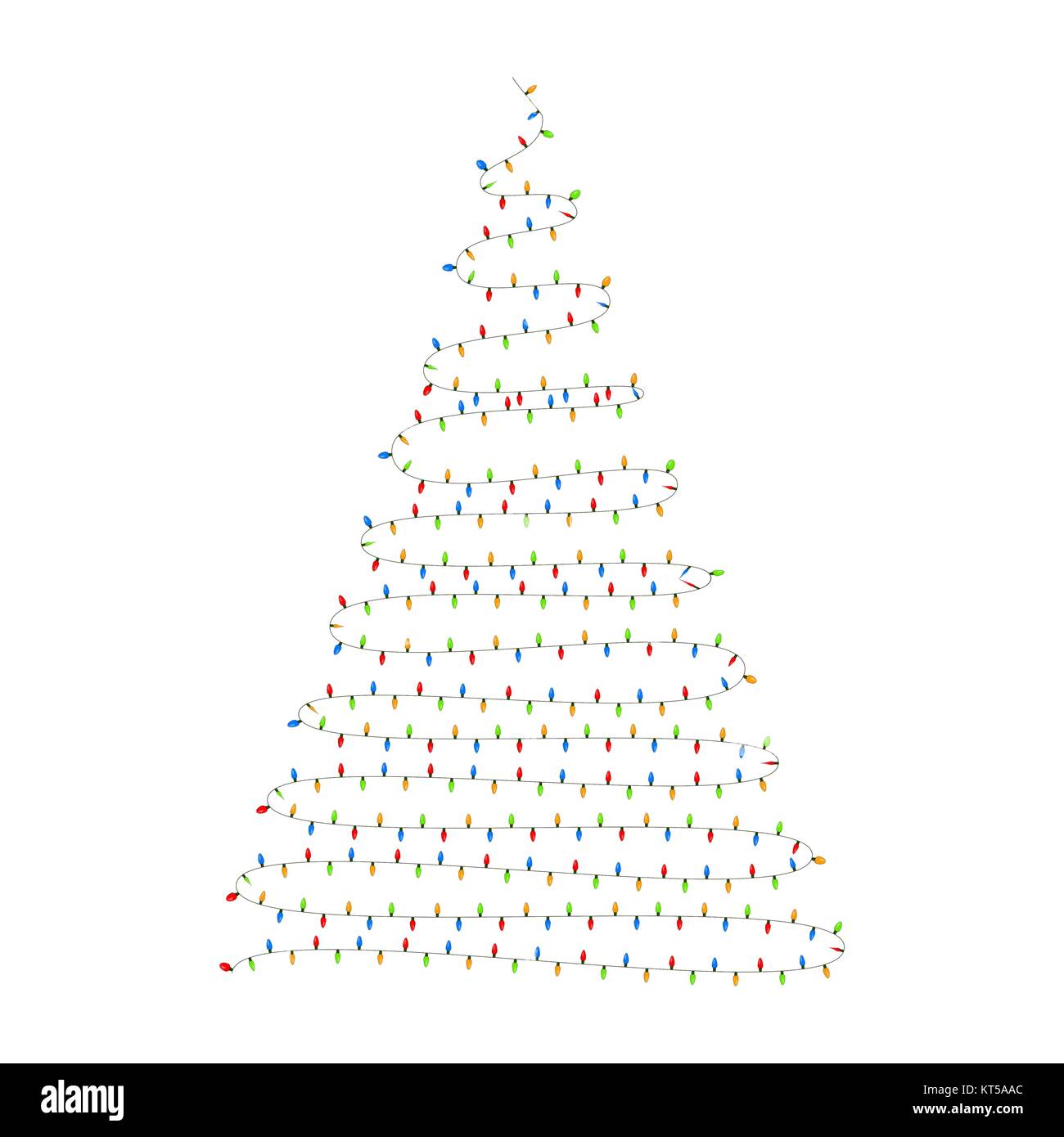 light bulb, garland tree christmas design isolated on white background ...