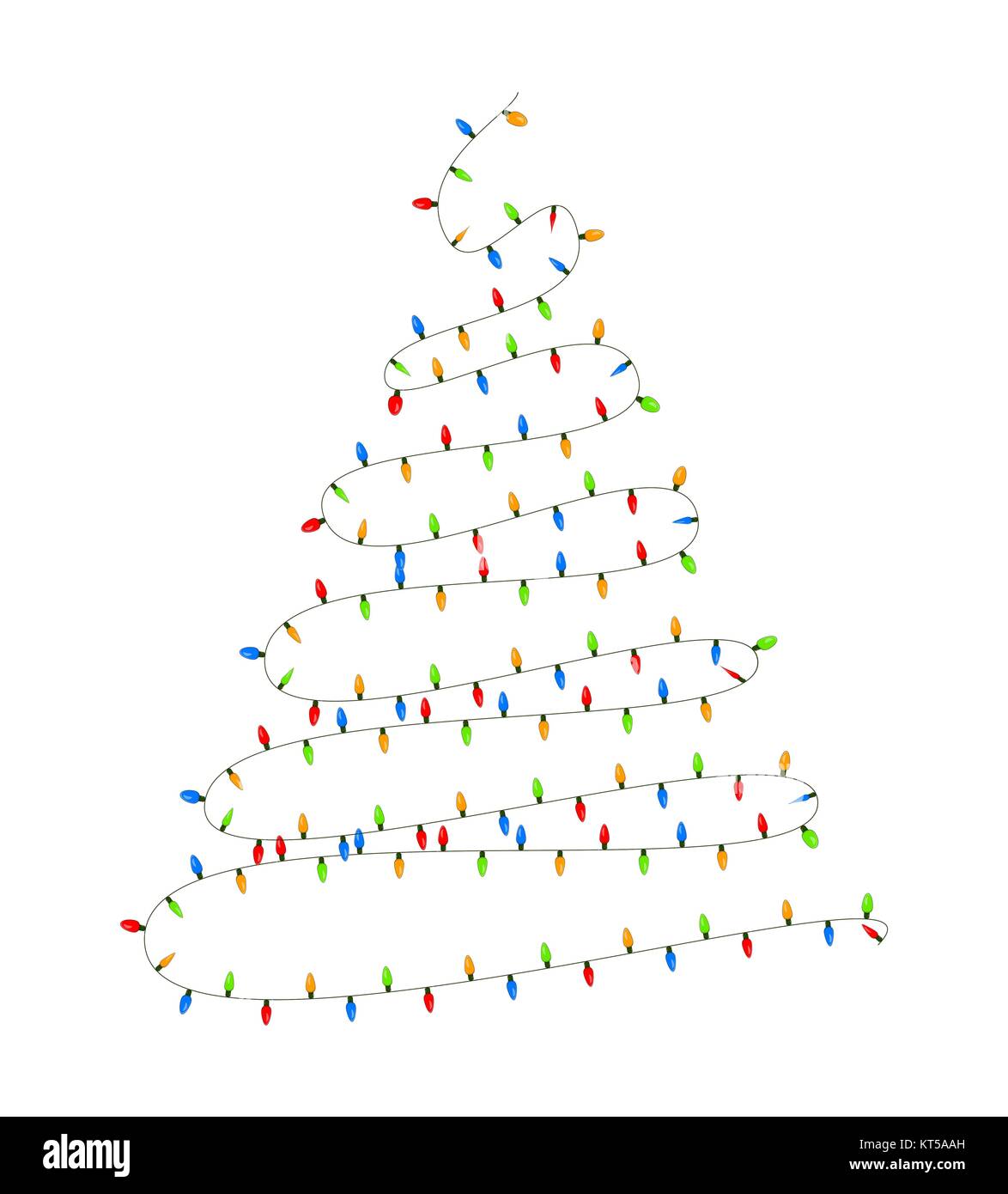 light bulb, garland tree christmas design isolated on white background ...