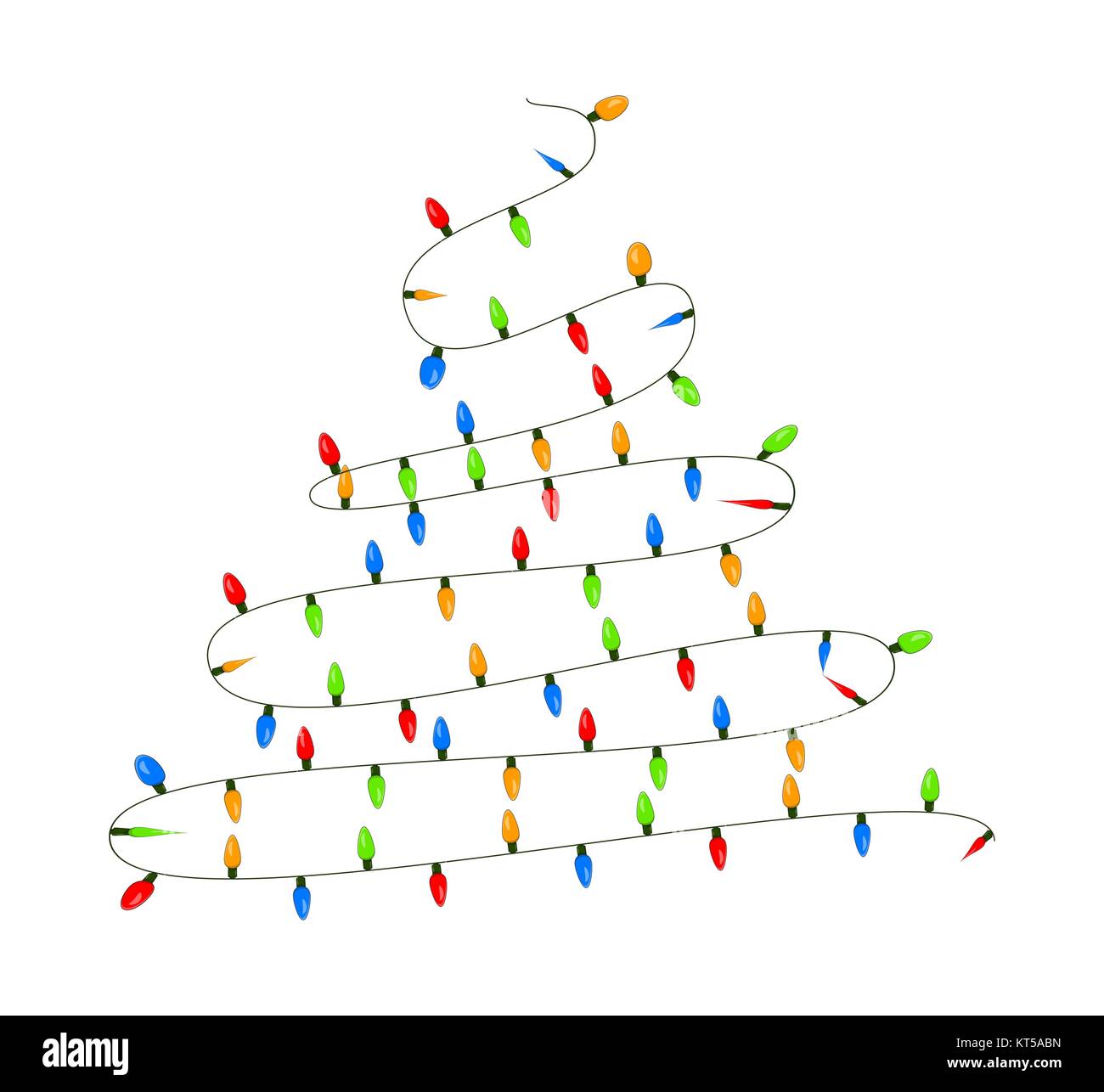 light bulb, garland tree christmas design isolated on white background ...