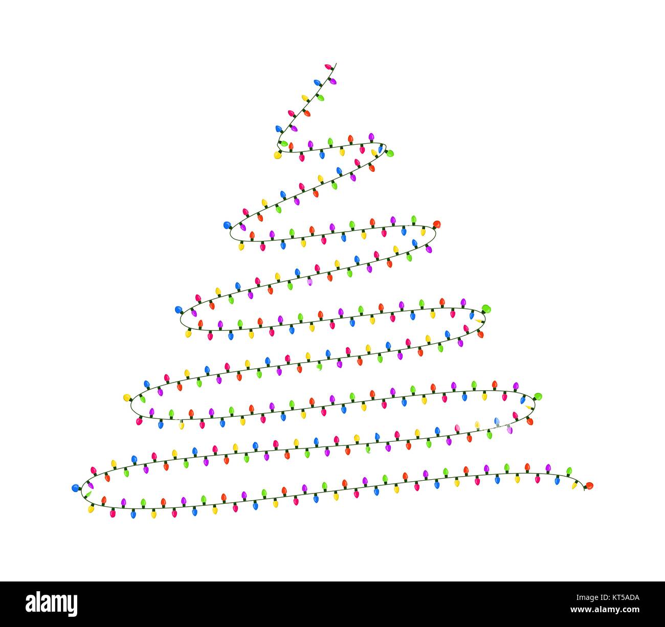 light bulb, garland tree christmas design isolated on white background ...