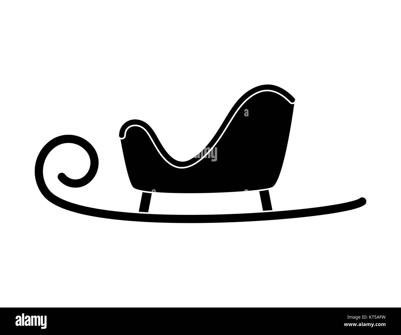 santa sleigh silhouette for christmas design isolated on white background Stock Vector