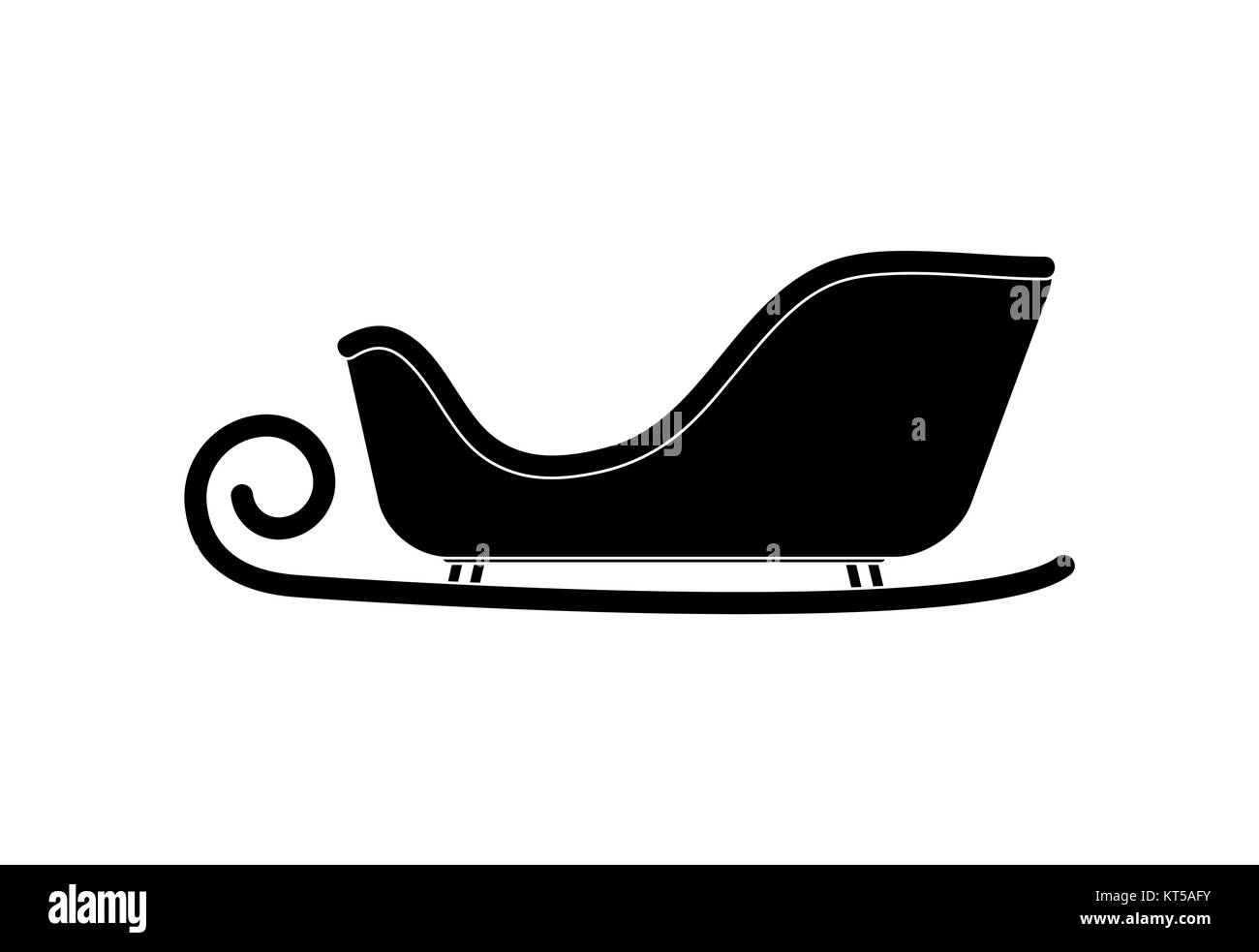 santa sleigh silhouette for christmas design isolated on white background Stock Vector