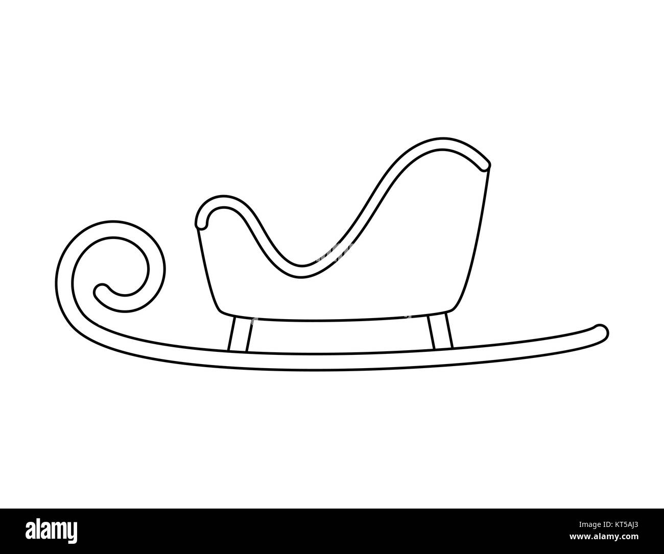 santa sleigh outline for christmas design isolated on white background