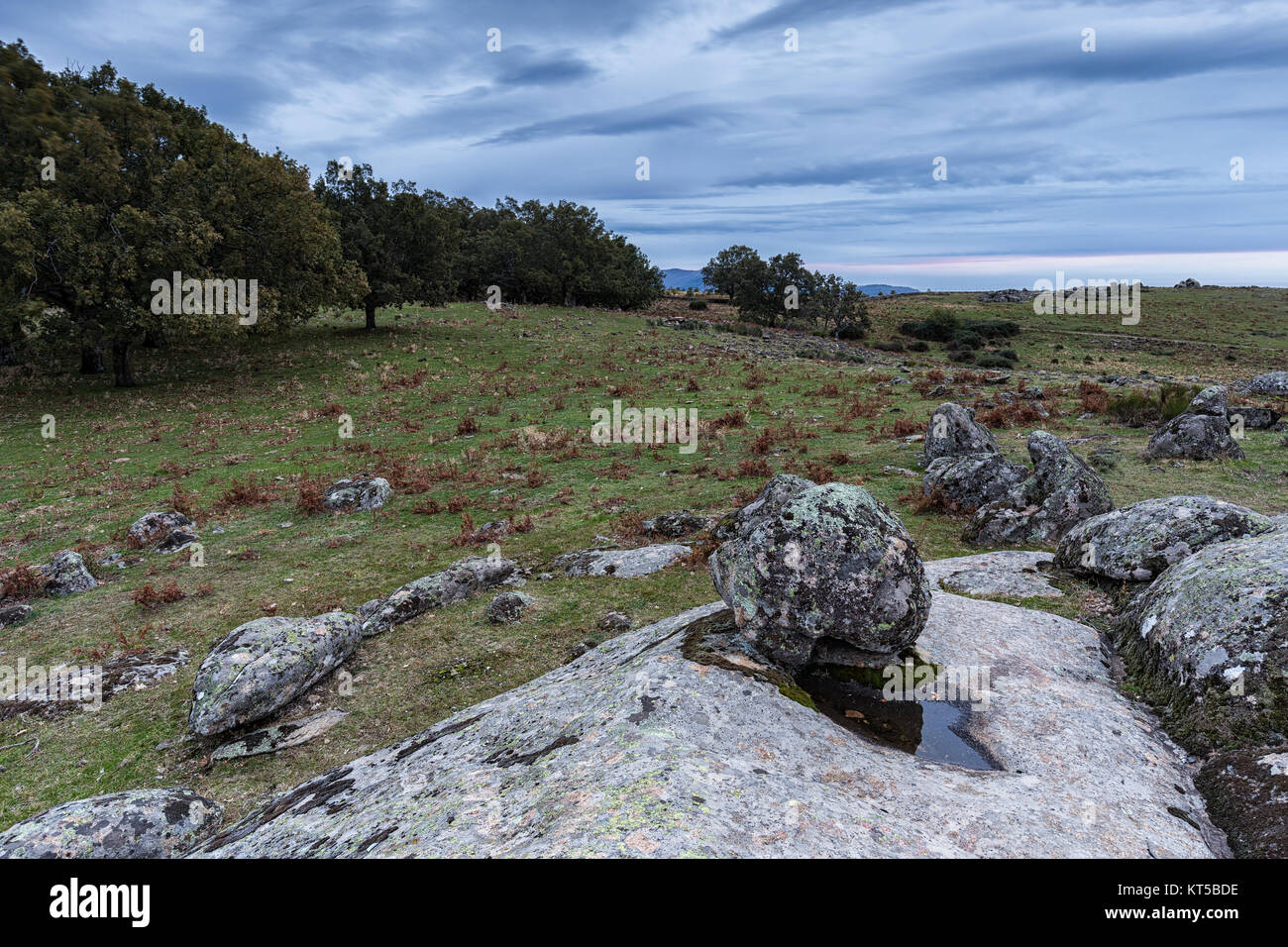 Landscape near Cabezabellosa. Extremadura. Spain. Stock Photo
