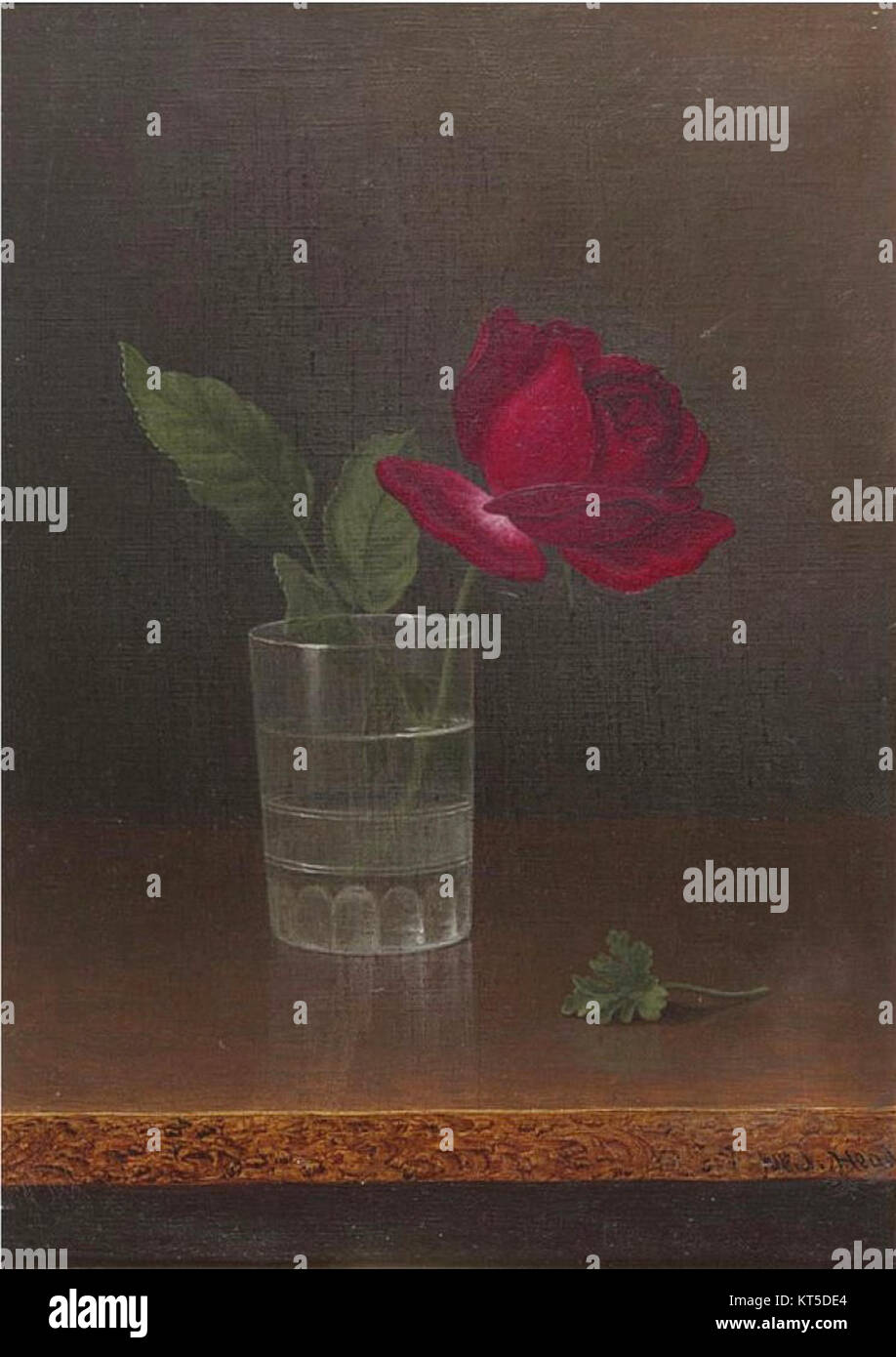 Red Rose in a Tumbler by Martin Johnson Heade Stock Photo - Alamy