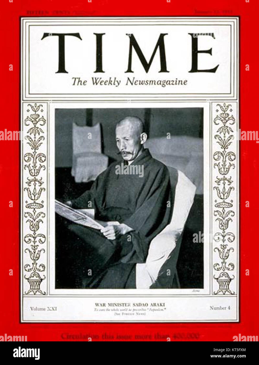 Sadao Araki on Time cover 1933 Stock Photo