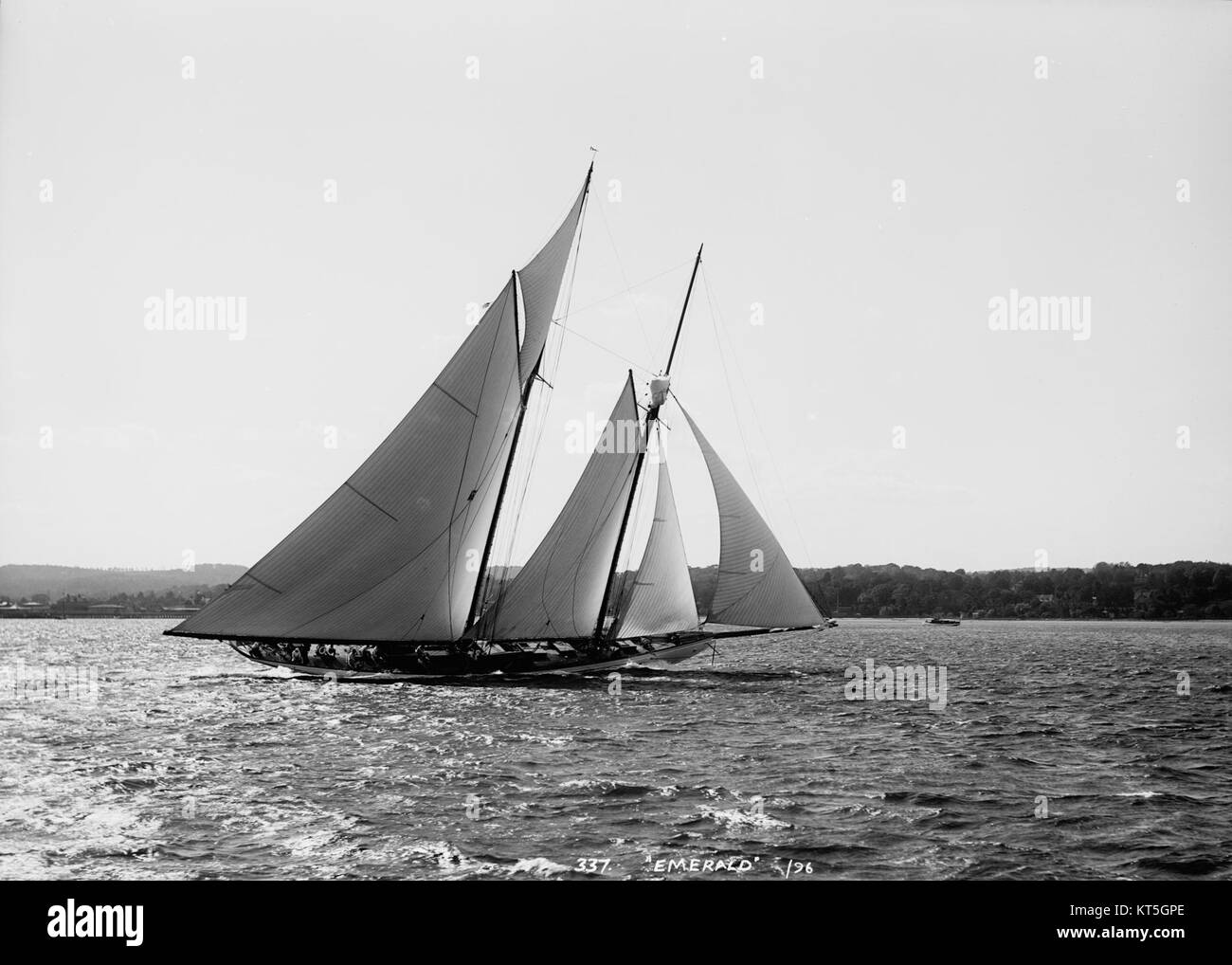 The majestic schooner Emerald-7, a classic sailing ship known for its elegance and poise