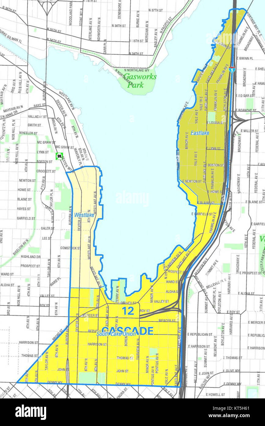 Seattle Cascade map Stock Photo Alamy
