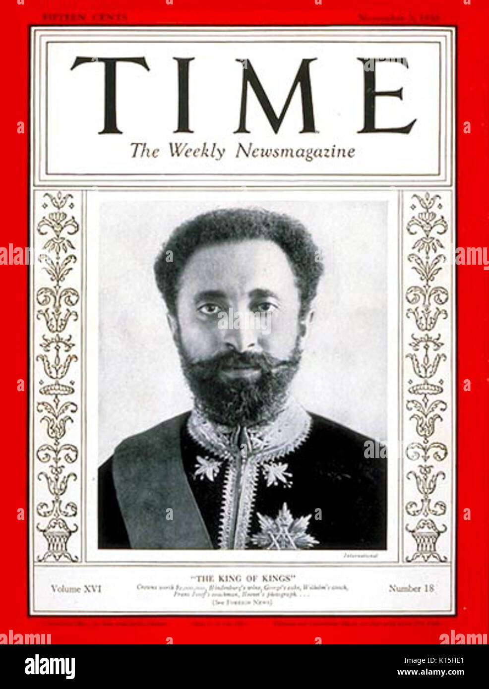 Selassie on Time Magazine cover 1930 Stock Photo