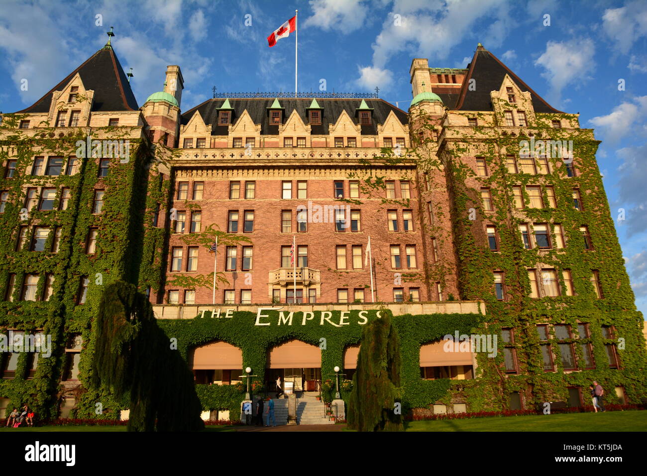 The mighty Empress hotel in Victoria BC, Canada, one of Victoria's finest accommodations. Stock Photo