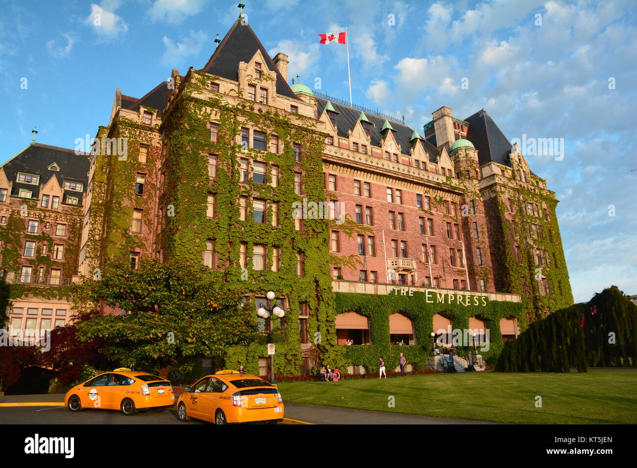 The mighty Empress hotel in Victoria BC, Canada, one of Victoria's finest accommodations. Stock Photo