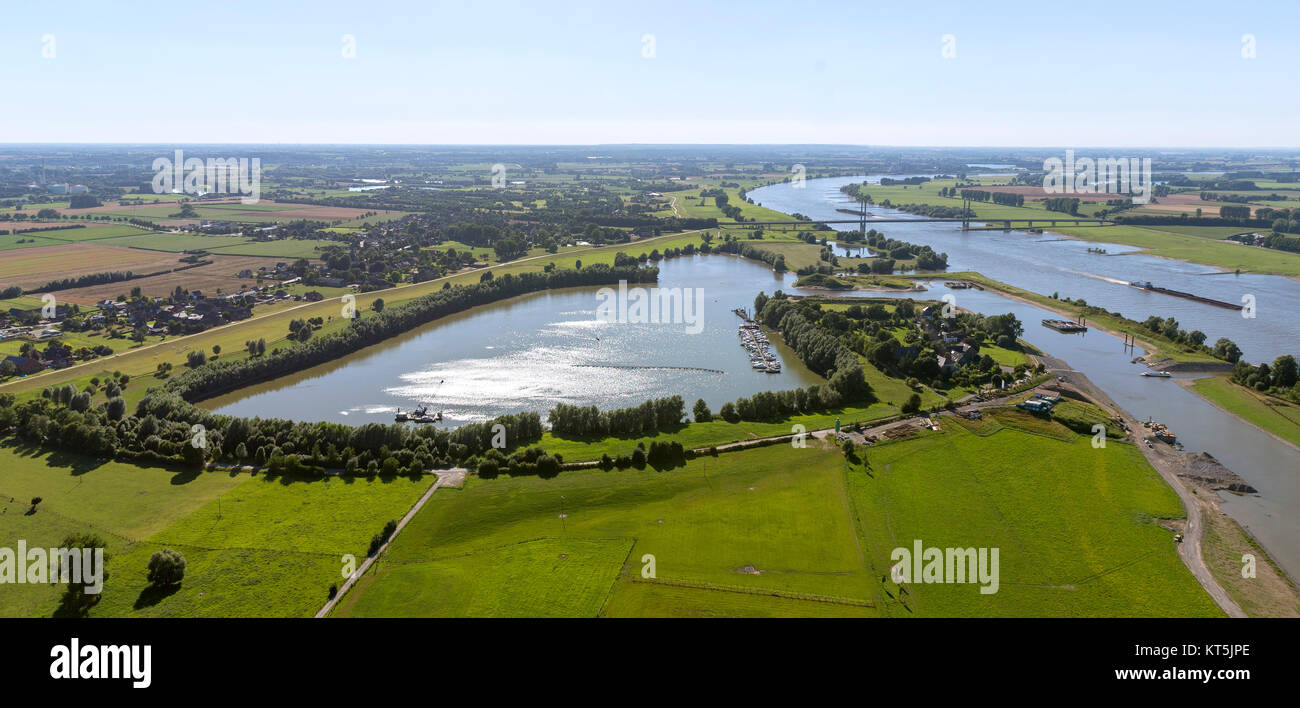 new flood trough, Rees, Lower Rhine near Rees on the left side of the Rhine between Xanten and Rees, Xanten, Lower Rhine near Rees, North Rhine-Westph Stock Photo