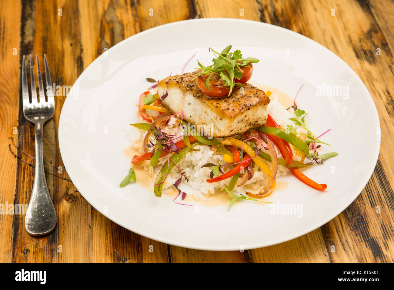 Creole sae bass, Rumfish & Vino, Ventura, California Stock Photo Alamy