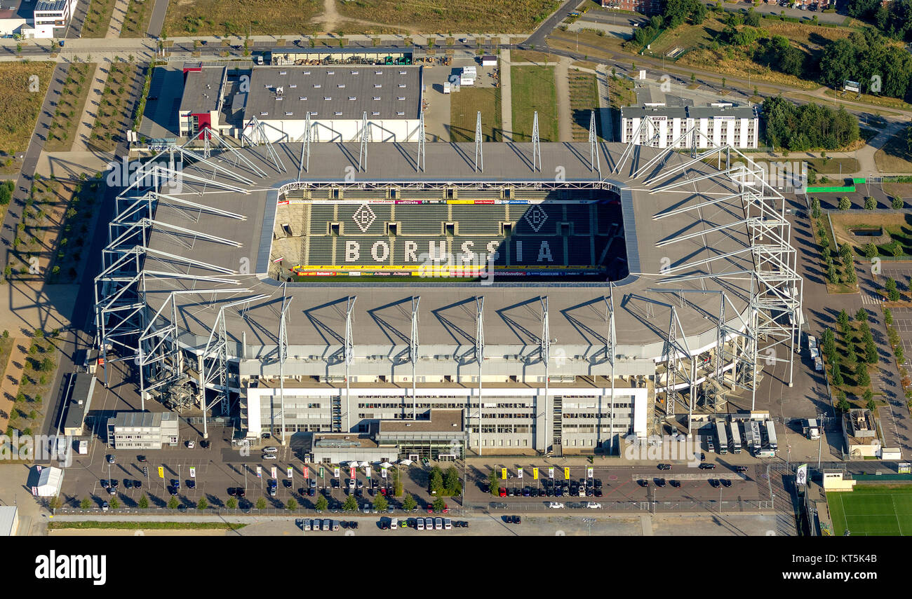 Borussia-Park, the stadium of Borussia Mönchengladbach, Bundesliga football, Moenchengladbach, Lower Rhine, North Rhine-Westphalia, Germany, Europe, M Stock Photo