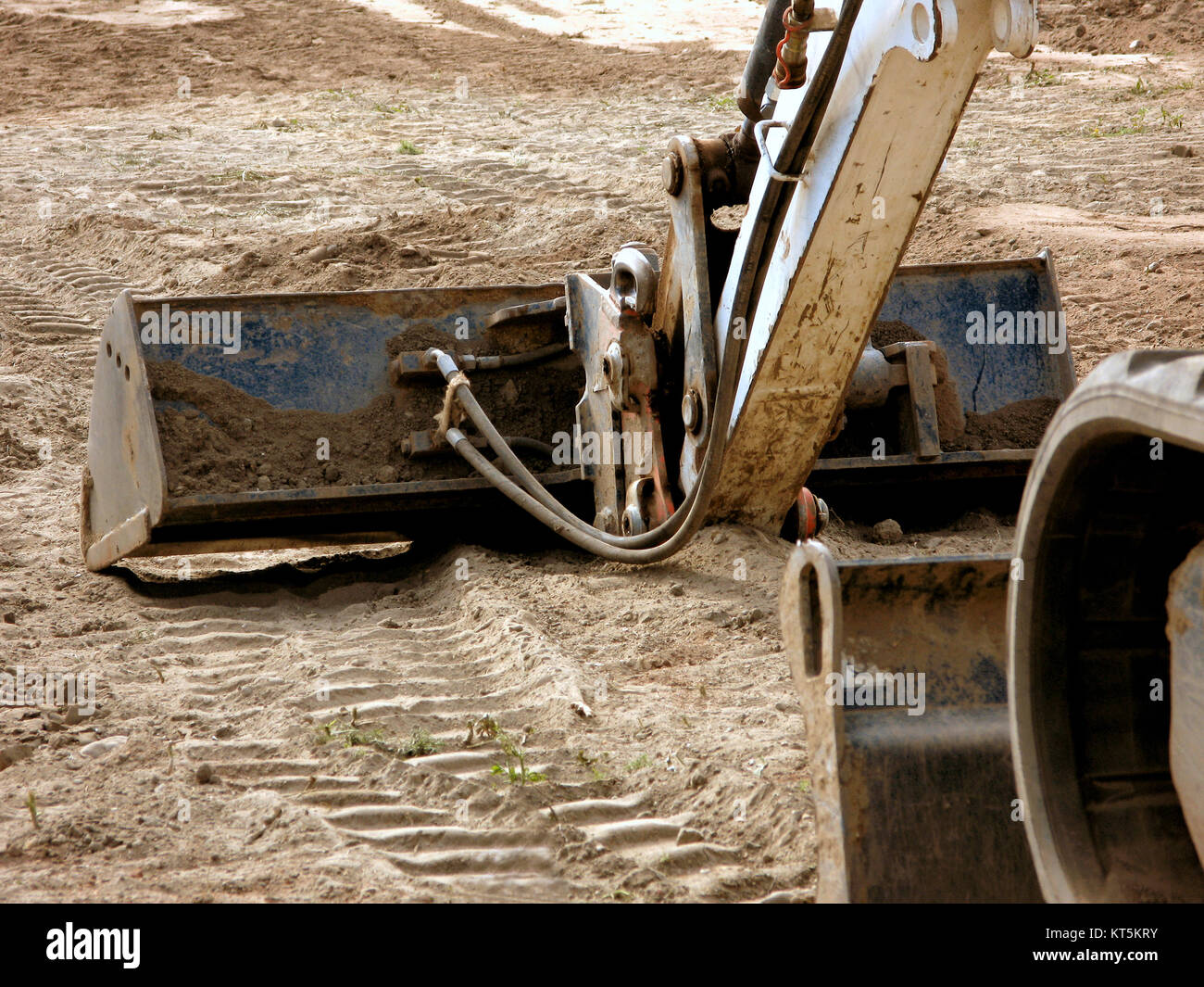 excavator at construction site Stock Photo