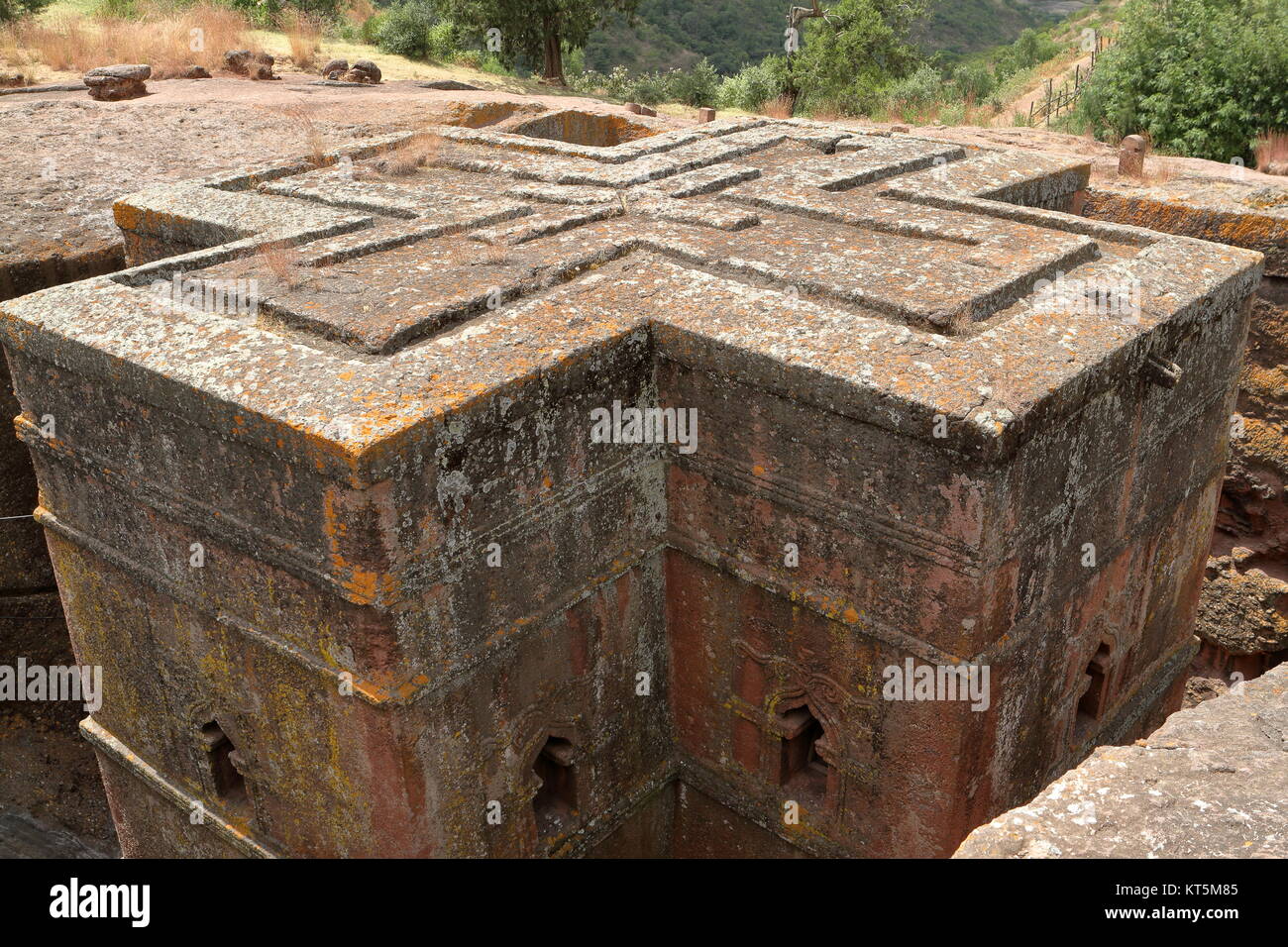 the rock carvings of lalibela in ethiopia Stock Photo