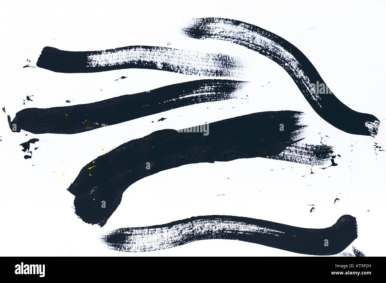 abstract painting with black brush strokes on white Stock Photo - Alamy