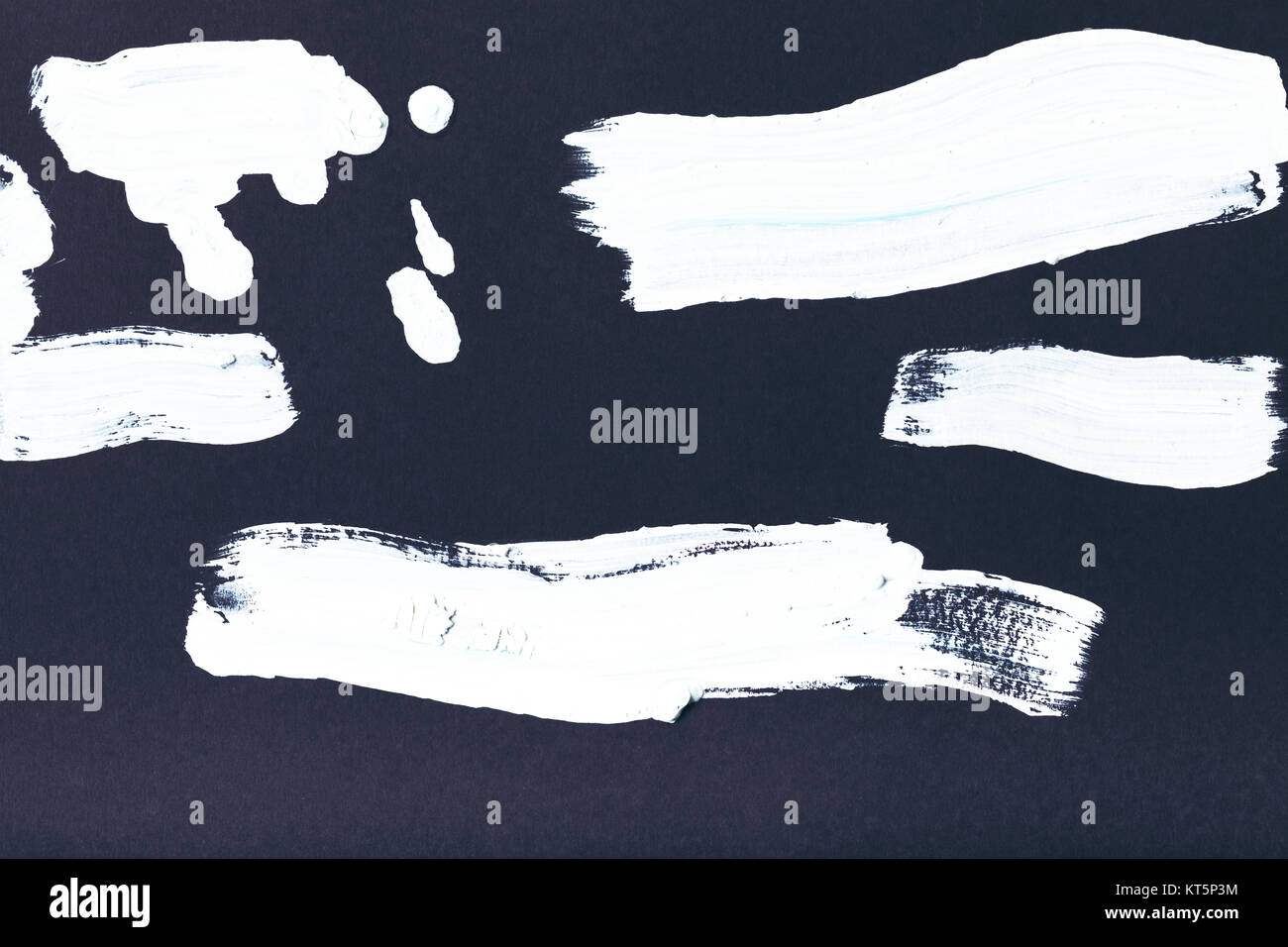 abstract painting with white brush strokes on black Stock Photo - Alamy