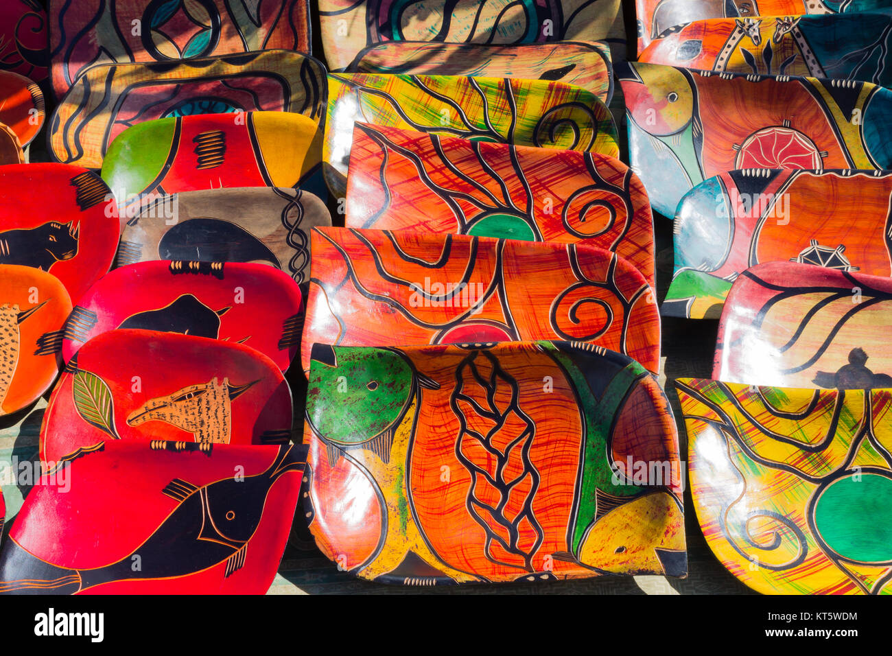 Traditional African market. Handicraft from South Africa. Market from