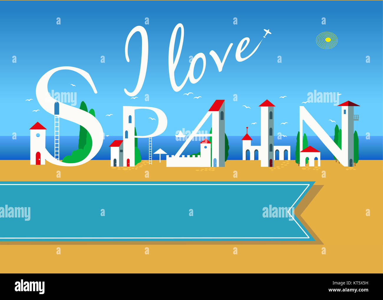I love Spain. Travel card Stock Photo Alamy