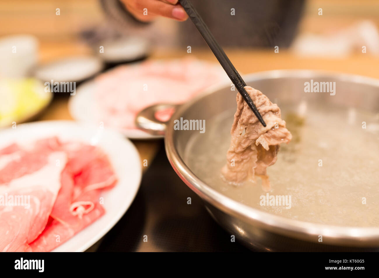 Hot pot in japanese restaurant Stock Photo Alamy