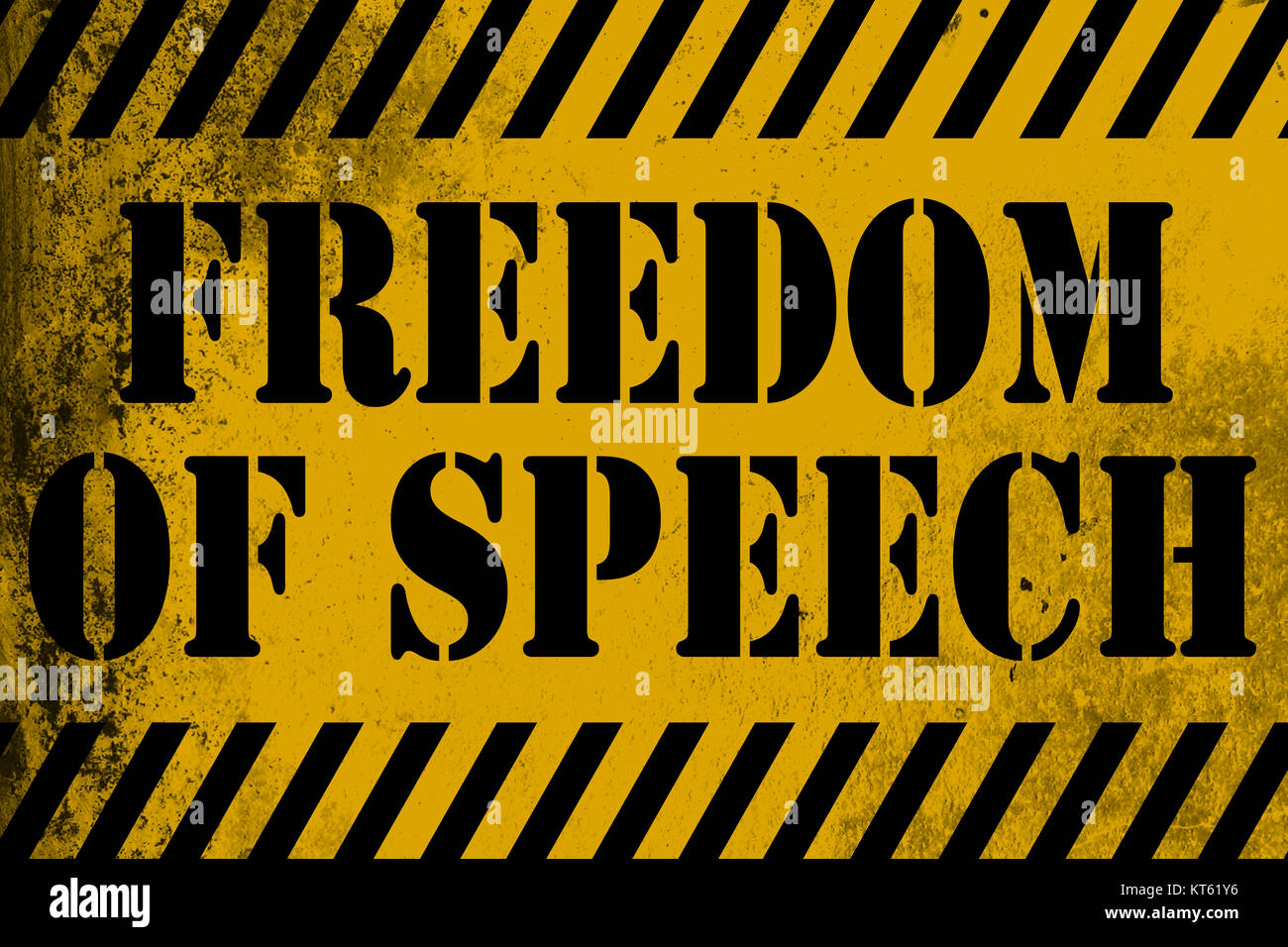 Freedom of speech sign yellow with stripes Stock Photo Alamy