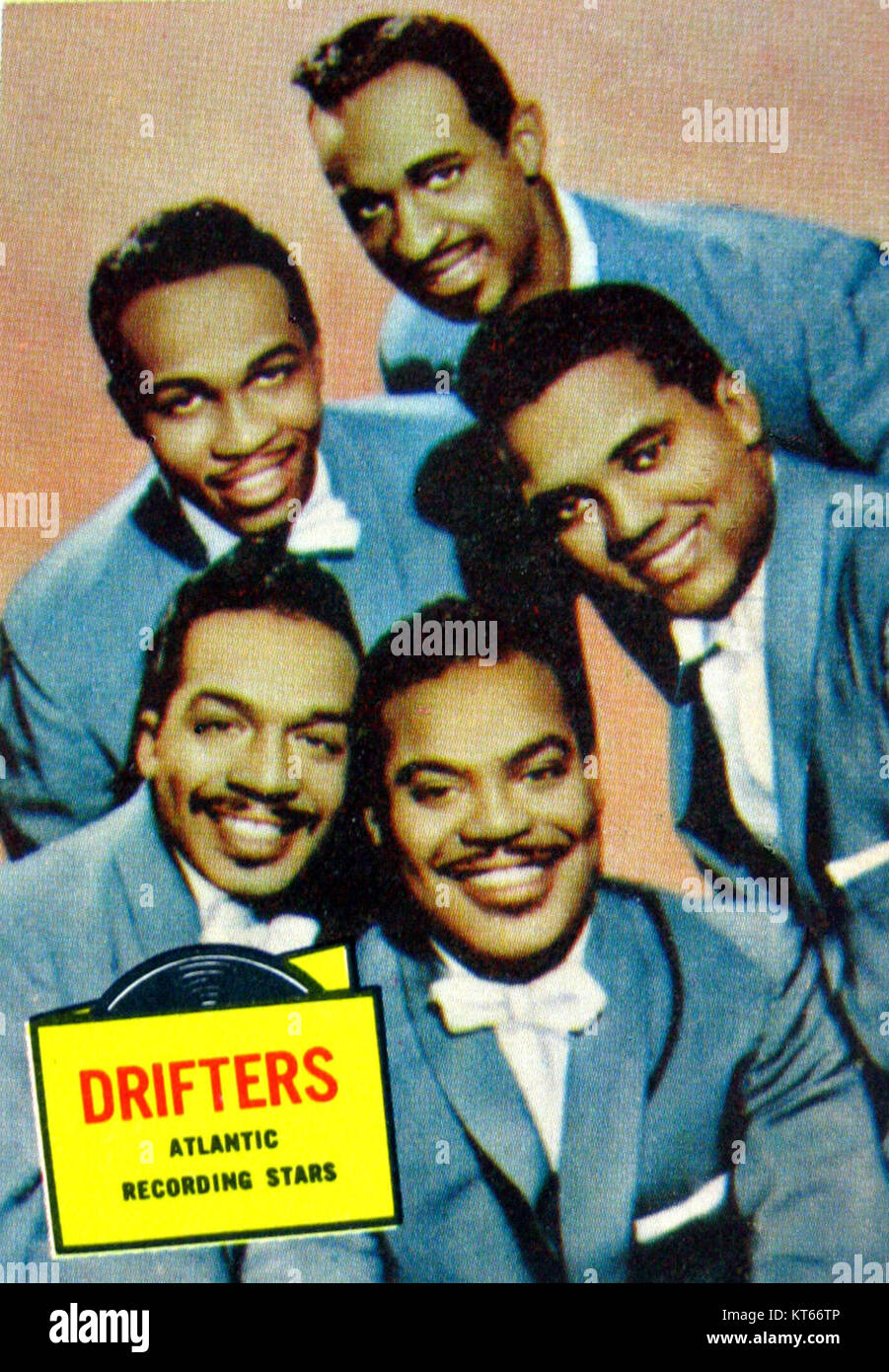 The Drifters, a popular American R&B group, are seen in 1957, capturing ...