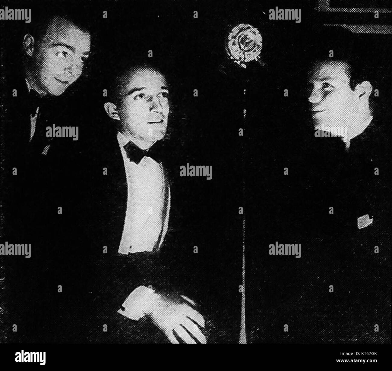 The Rhythm Boys were a popular American musical group featured in *Screenland* magazine in April 1934. Known for their jazz and swing performances, they were an important part of 1930s entertainment. Stock Photo