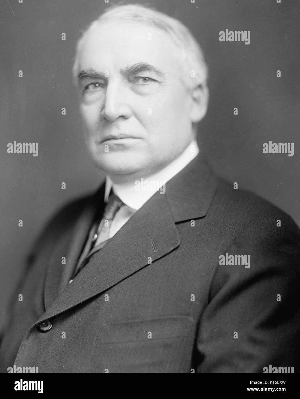 This image depicts W.G. Harding, facing left, likely a historical ...