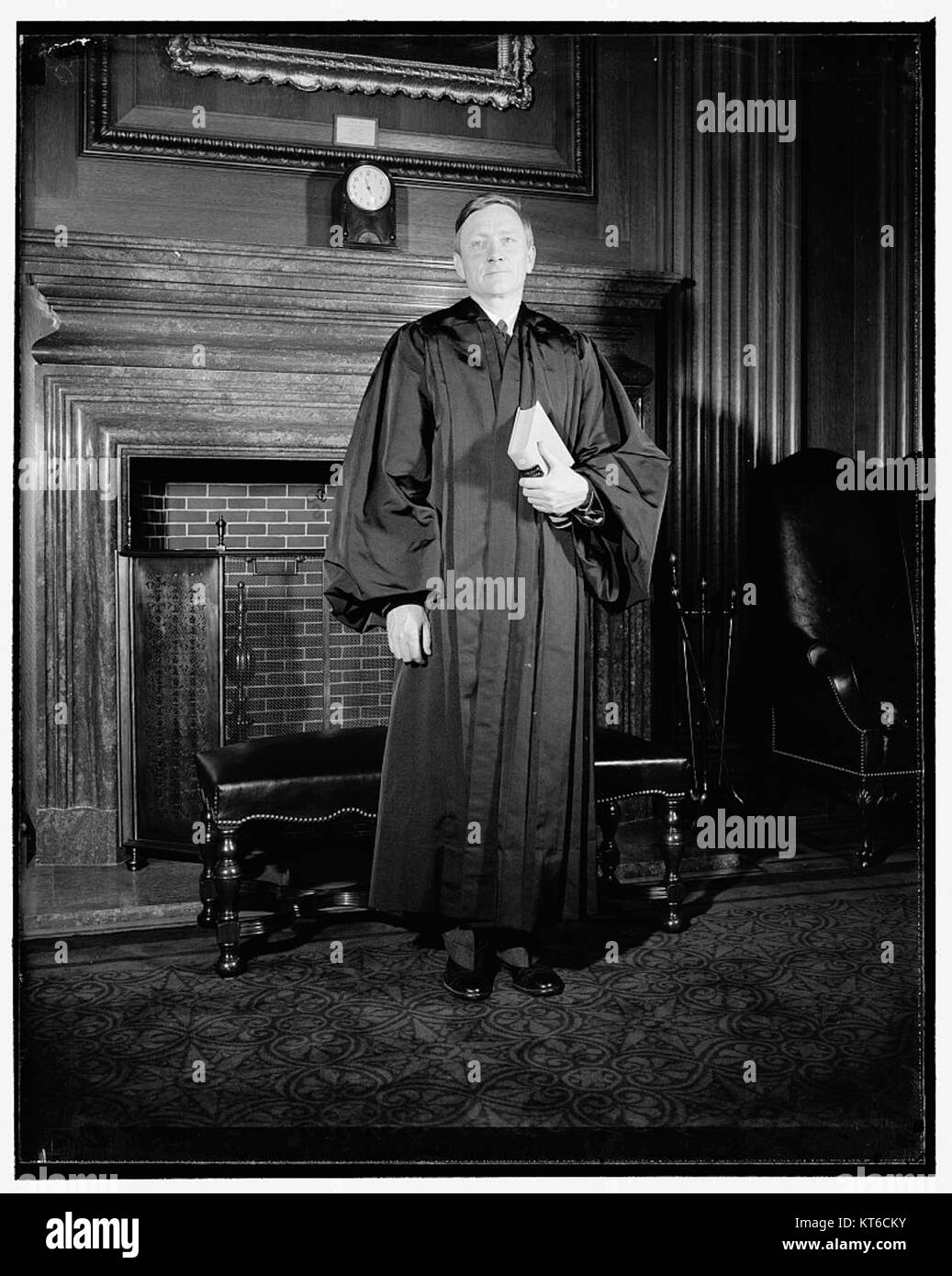 William O. Douglas was an American lawyer and jurist who served as an Associate Justice of the Supreme Court of the United States from 1939 to 1975, known for his liberal views and advocacy for civil liberties. Stock Photo