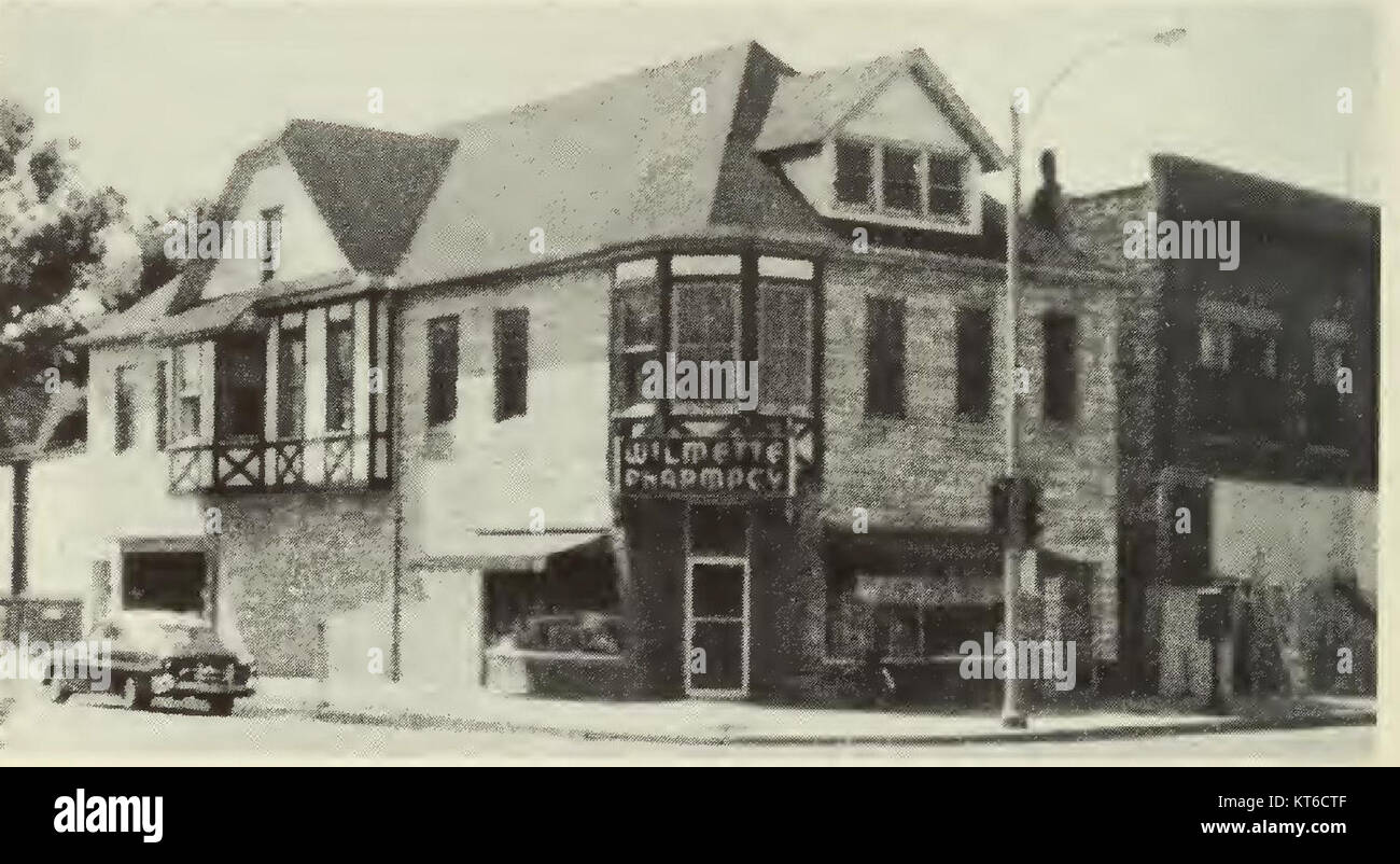 Wilmette's first corner drug store Stock Photo