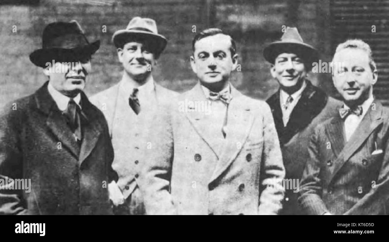 Wodehouse with Gest Comstock Bolton and Kern circa 1917 Stock Photo