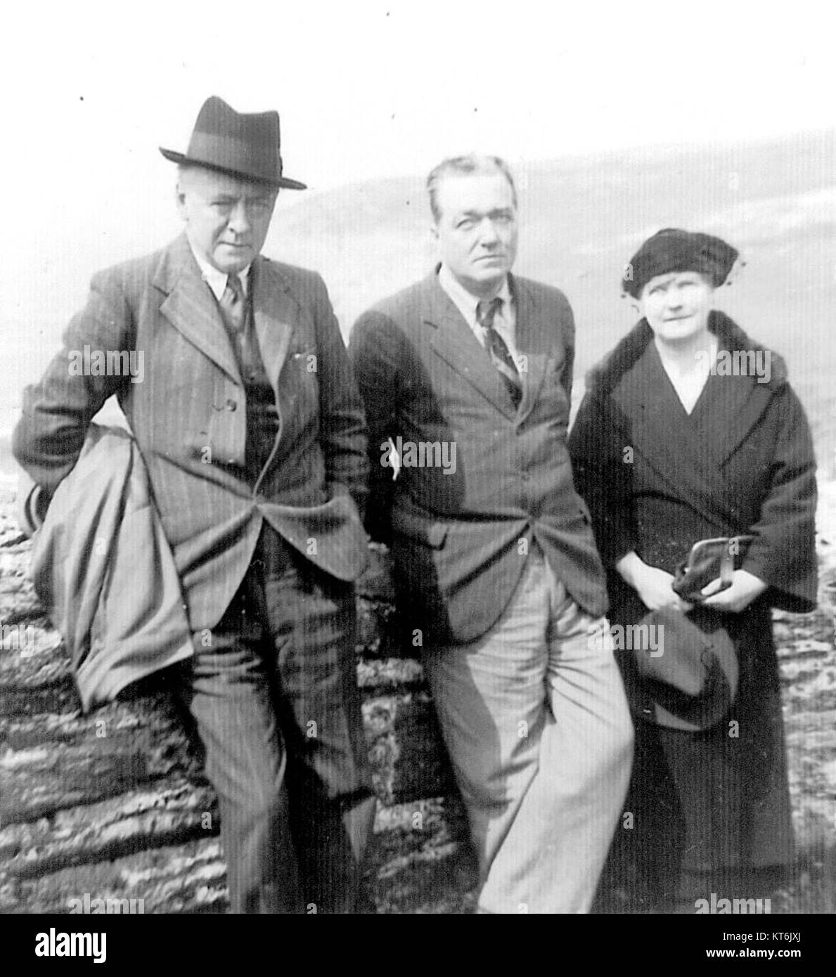 Arnold Bax, E.J. Moeran, Tilly Fleischmann, Kinsale, Cork 1937 Stock Photo