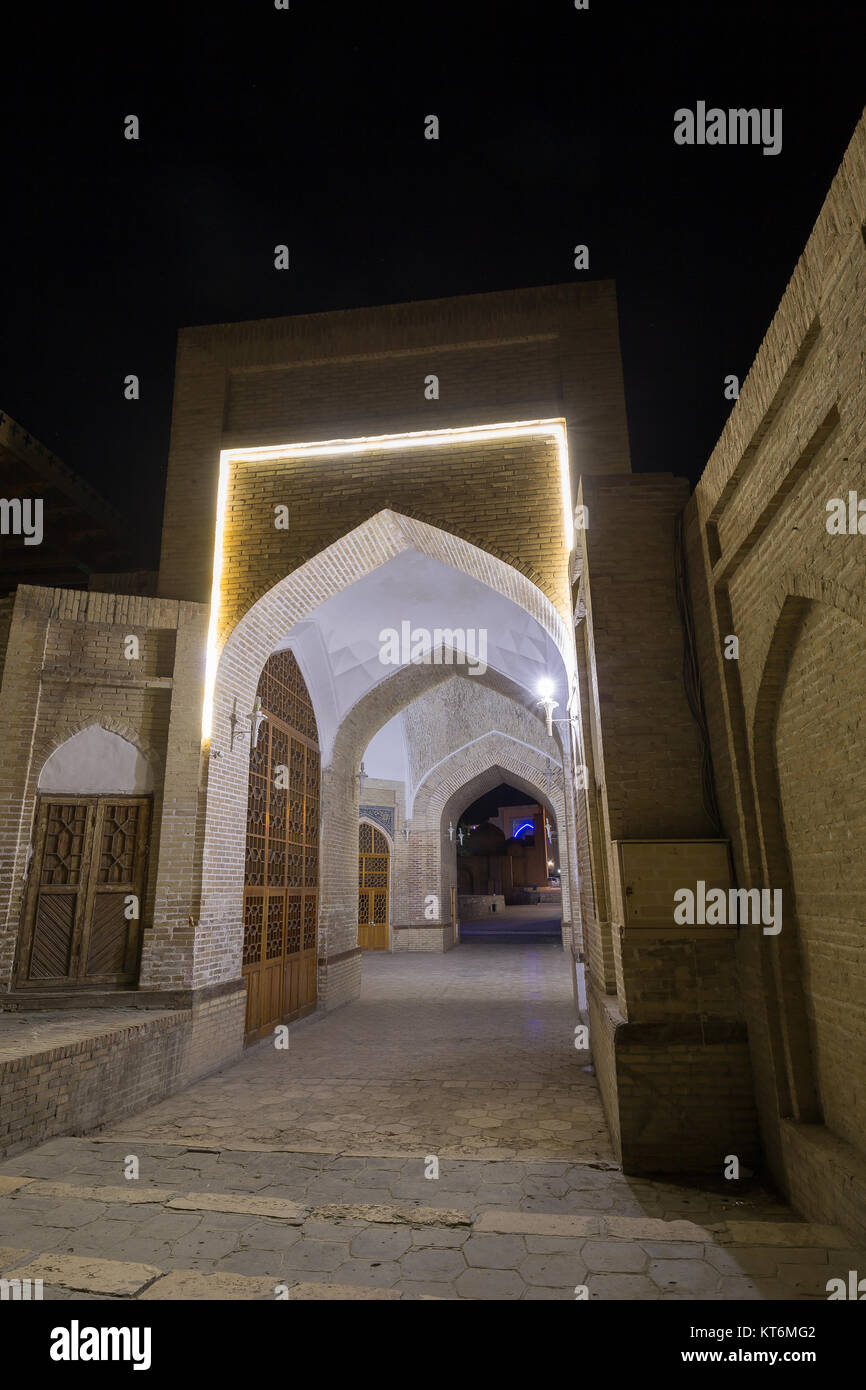 Old town of Buhara Usbekistan by night Stock Photo