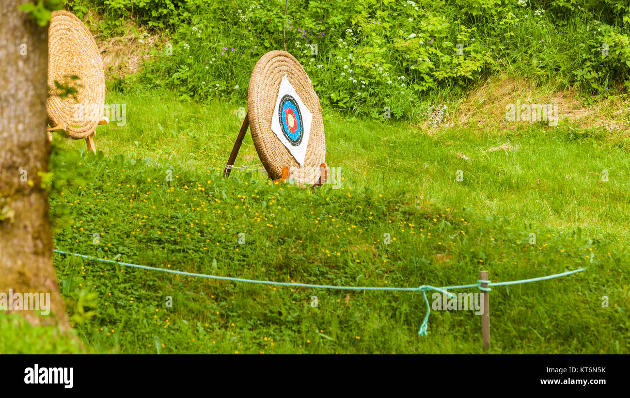 Bullet Haystack Sport competitions equipment concept. Shooting paper target and ...