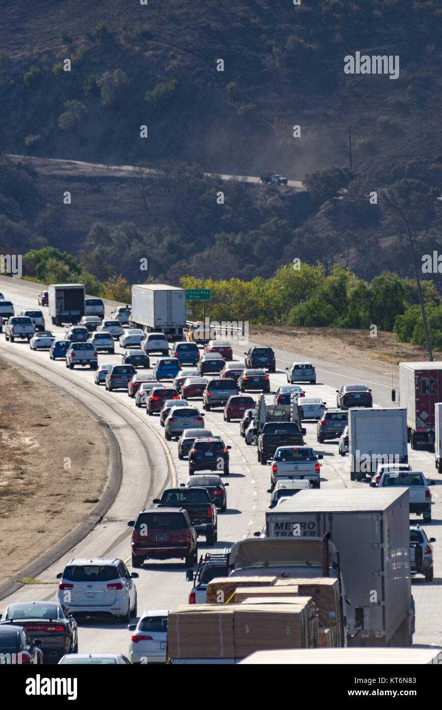 Freeway traffic Stock Photo