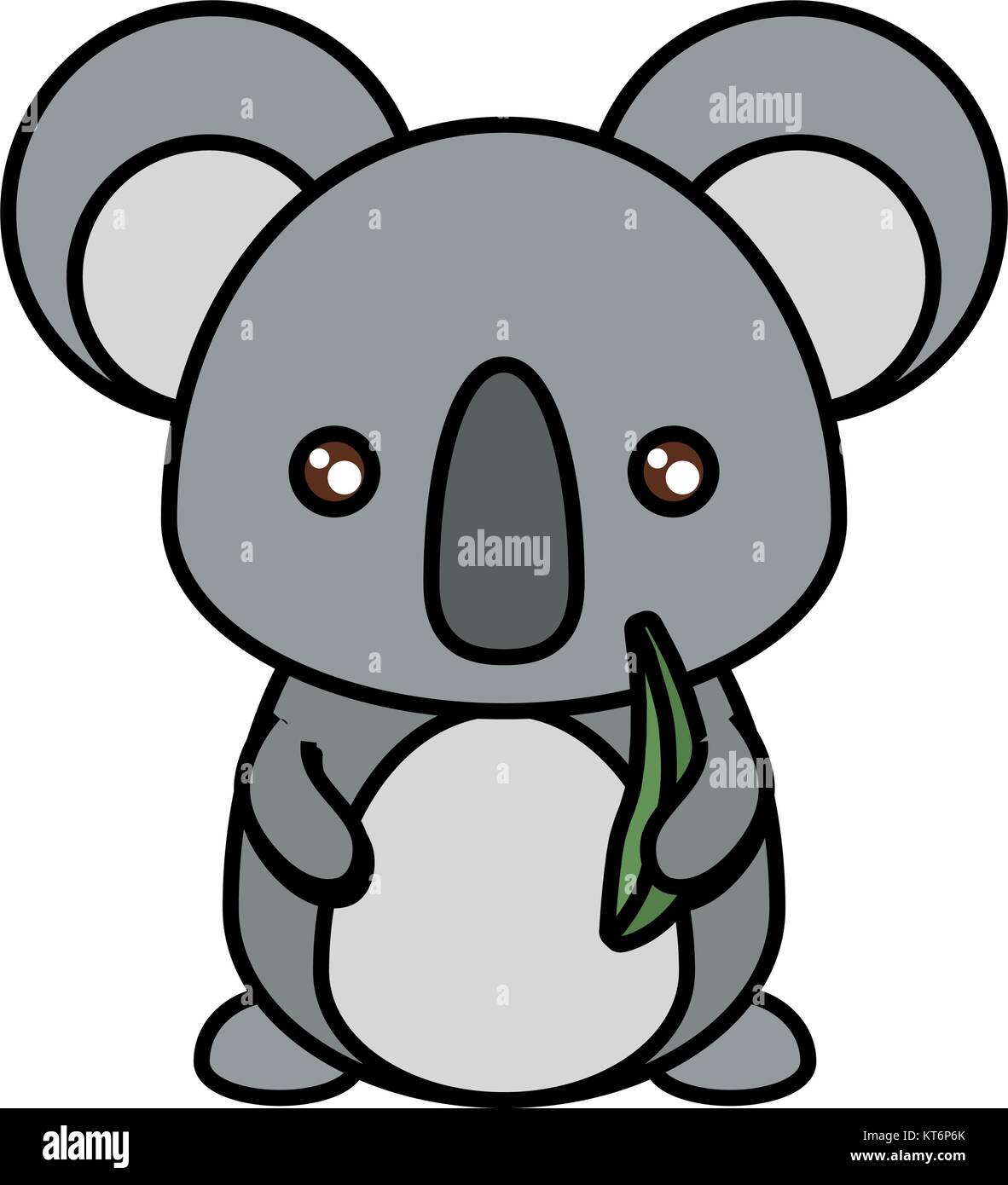 koala with eucalyptus leaves vector illustration Stock Vector Image ...