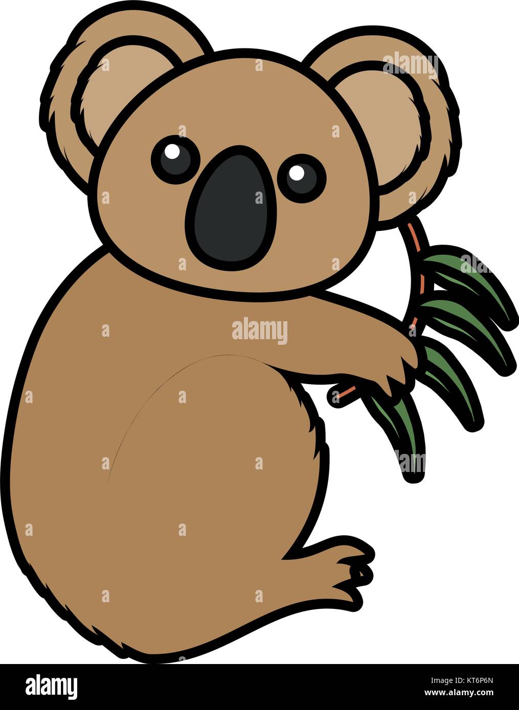 koala with eucalyptus leaves vector illustration Stock Vector Image ...
