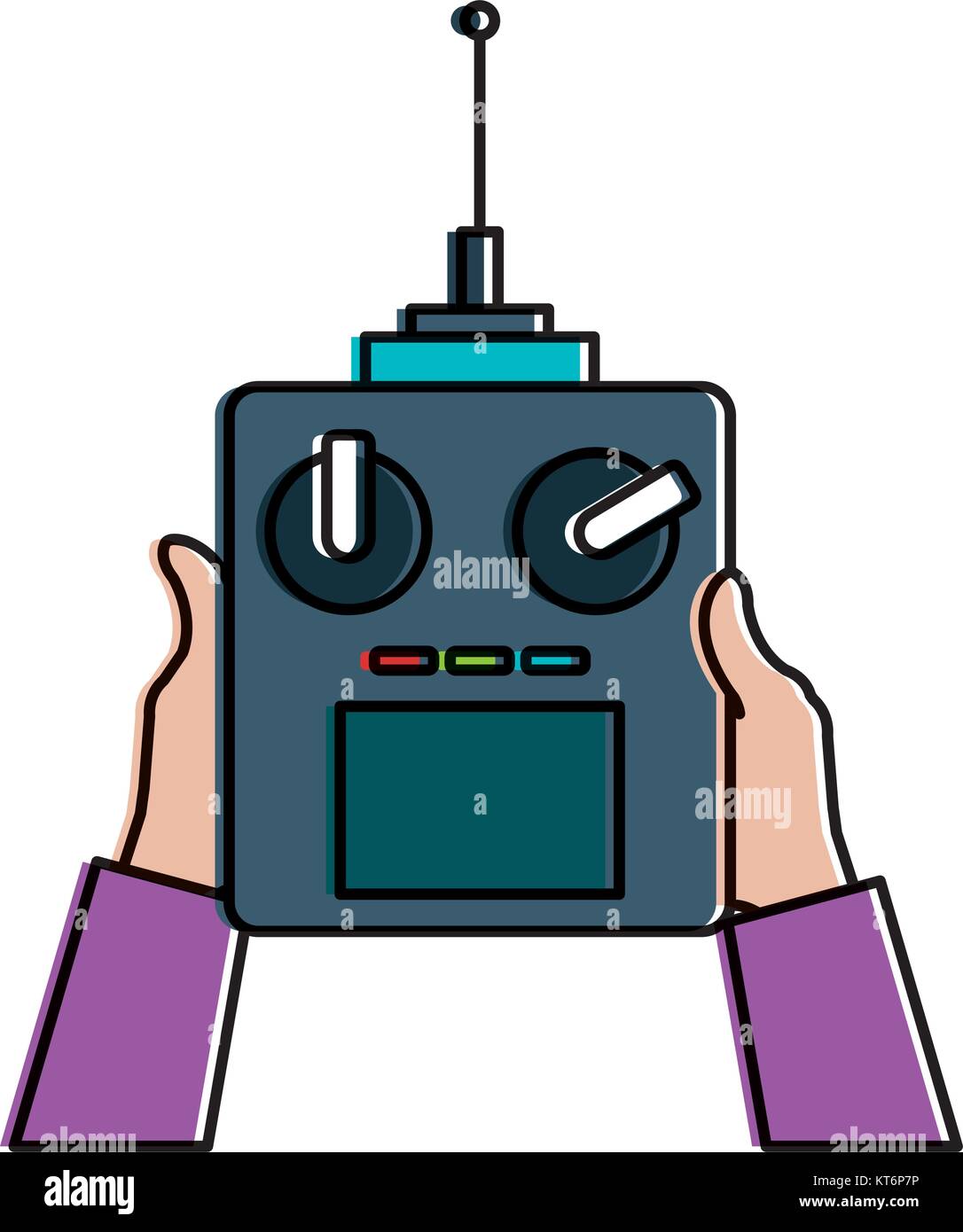 user hand with drone remote control vector illustration design Stock ...