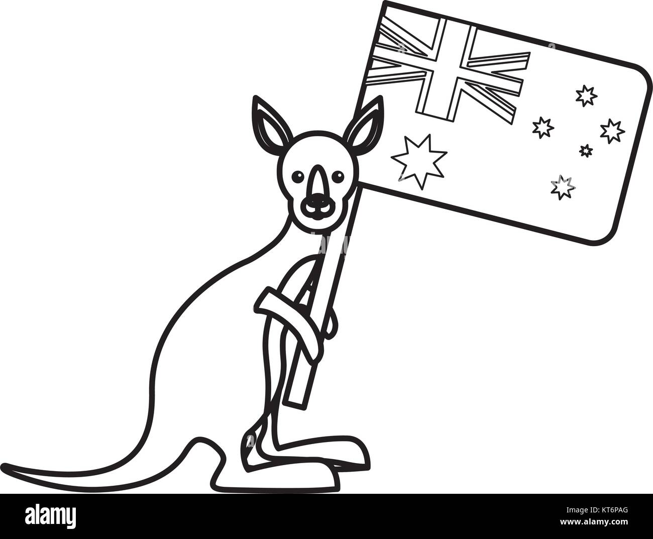 kangaroo vector illustration Stock Vector