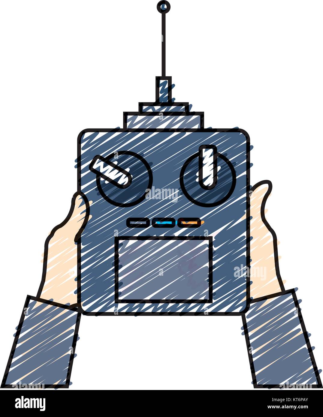user hand with drone remote control vector illustration design Stock ...