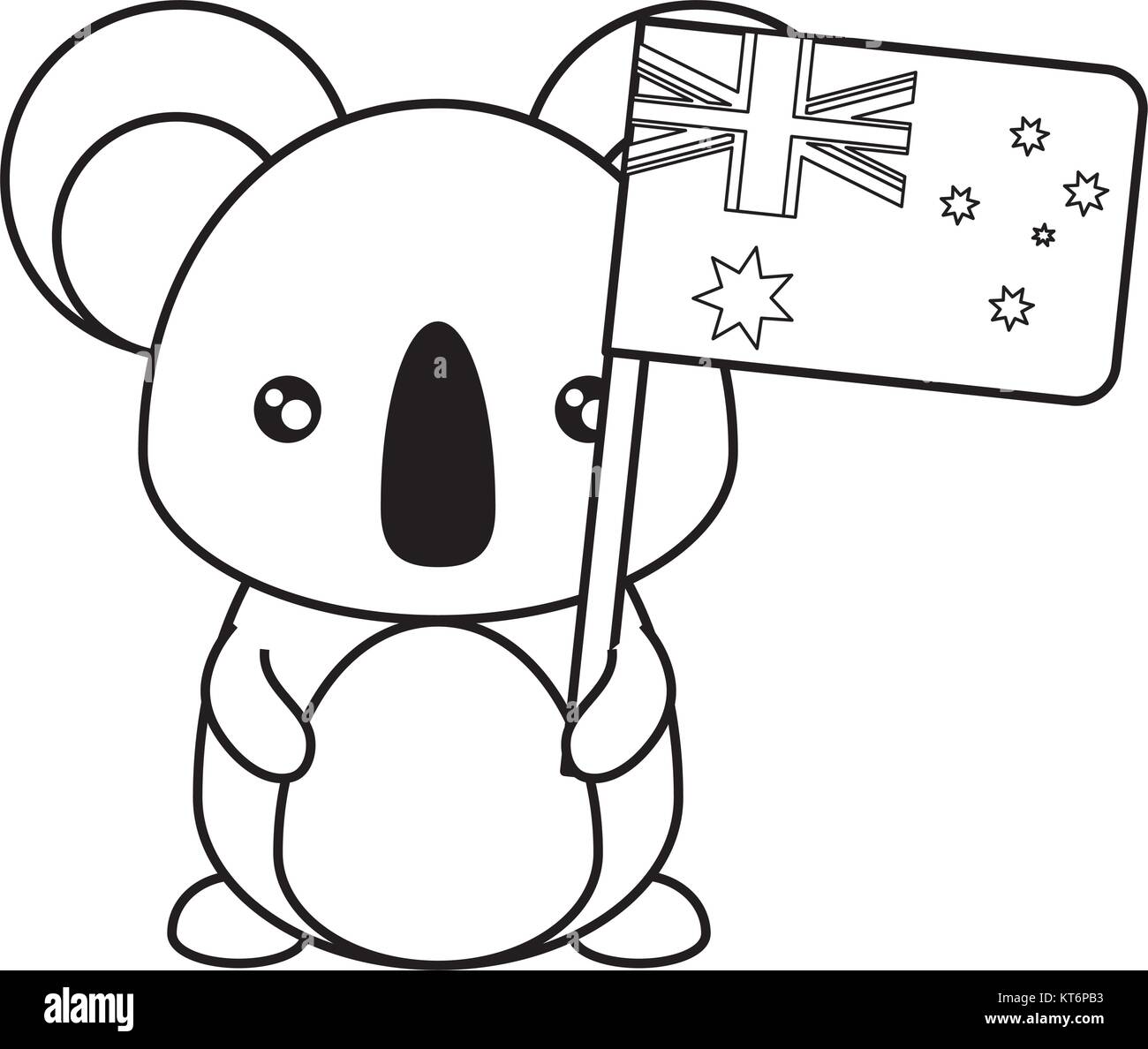 koala with flag of australia vector illustration Stock Vector Image ...