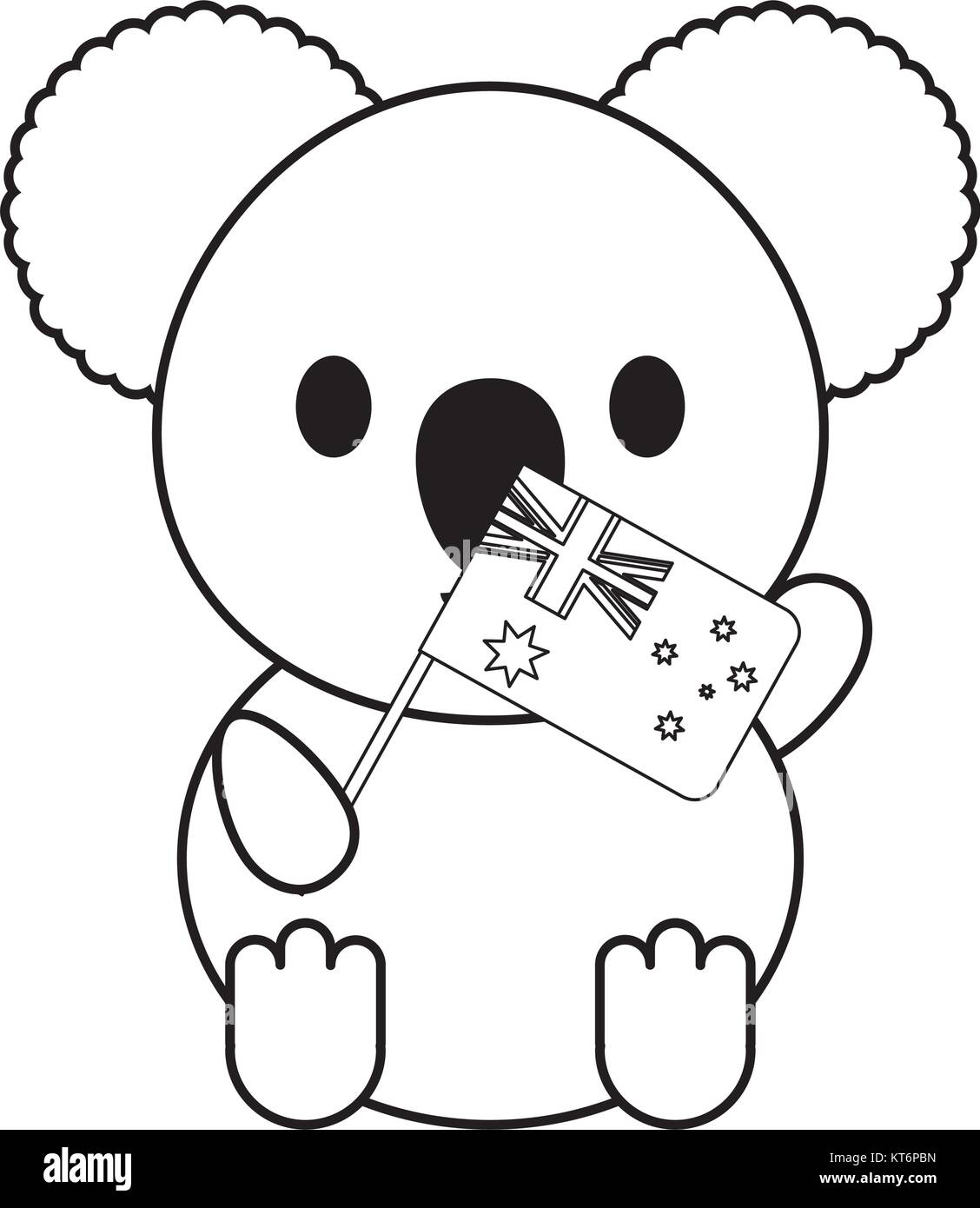 koala with flag of australia vector illustration Stock Vector Image ...