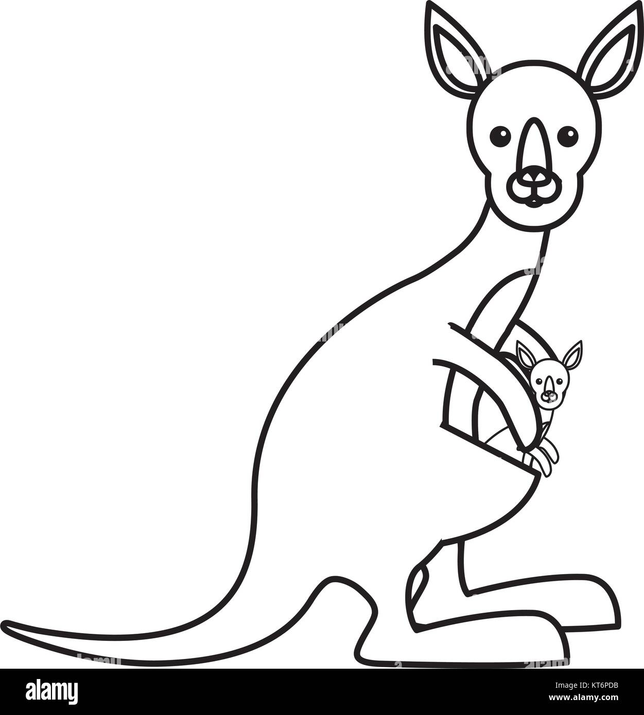 mother and baby kangaroo vector illustration Stock Vector Image & Art