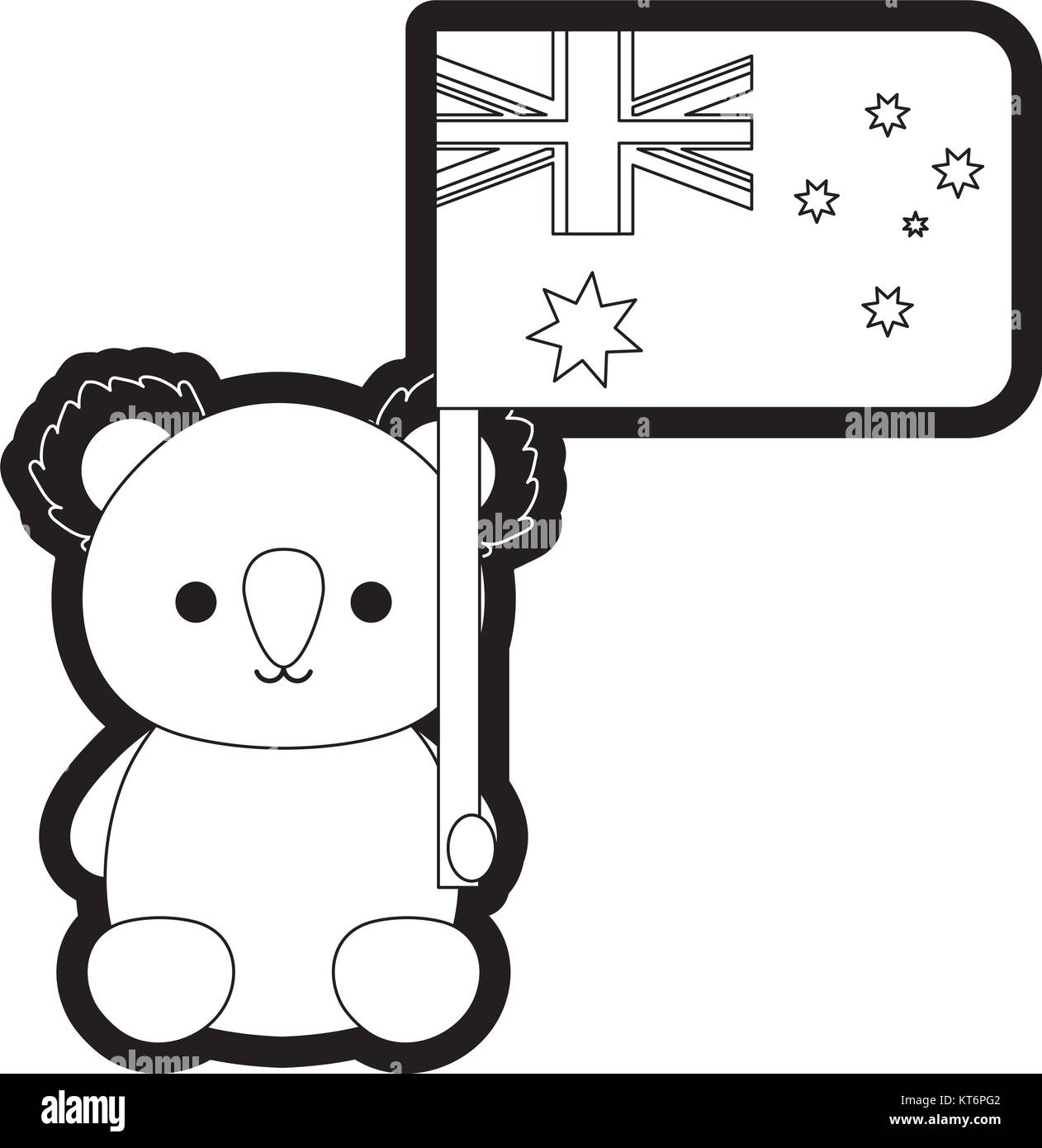 baby koala with flag of australia vector illustration Stock Vector