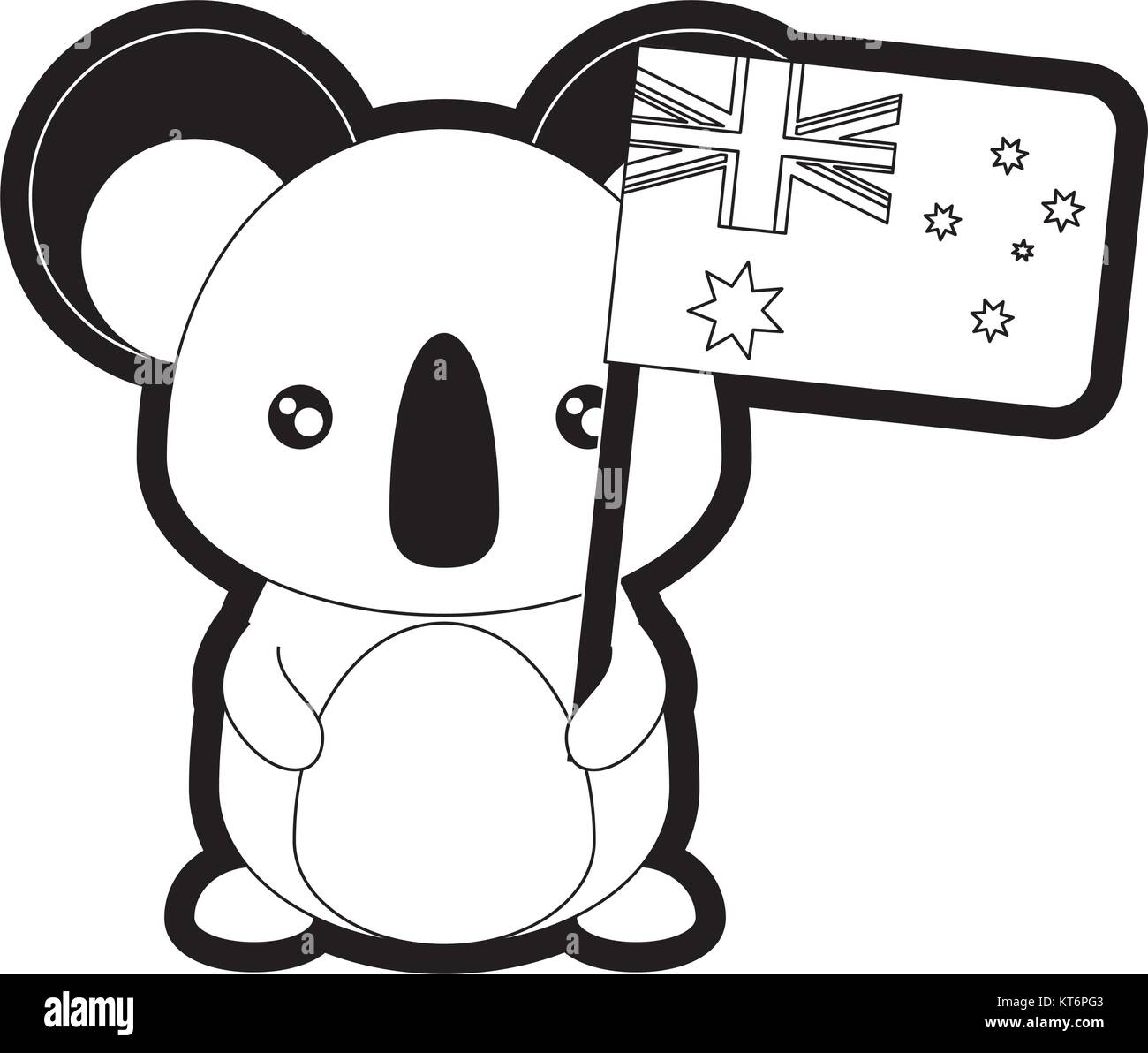 koala with flag of australia vector illustration Stock Vector Image ...
