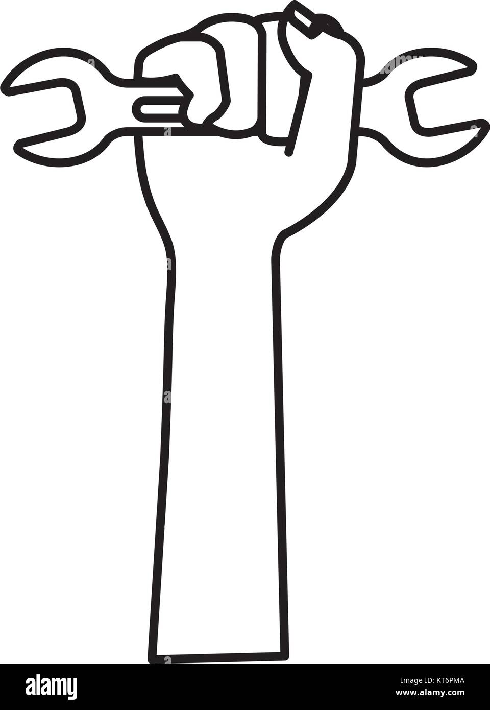 hand with wrench tool isolated icon vector illustration design Stock ...