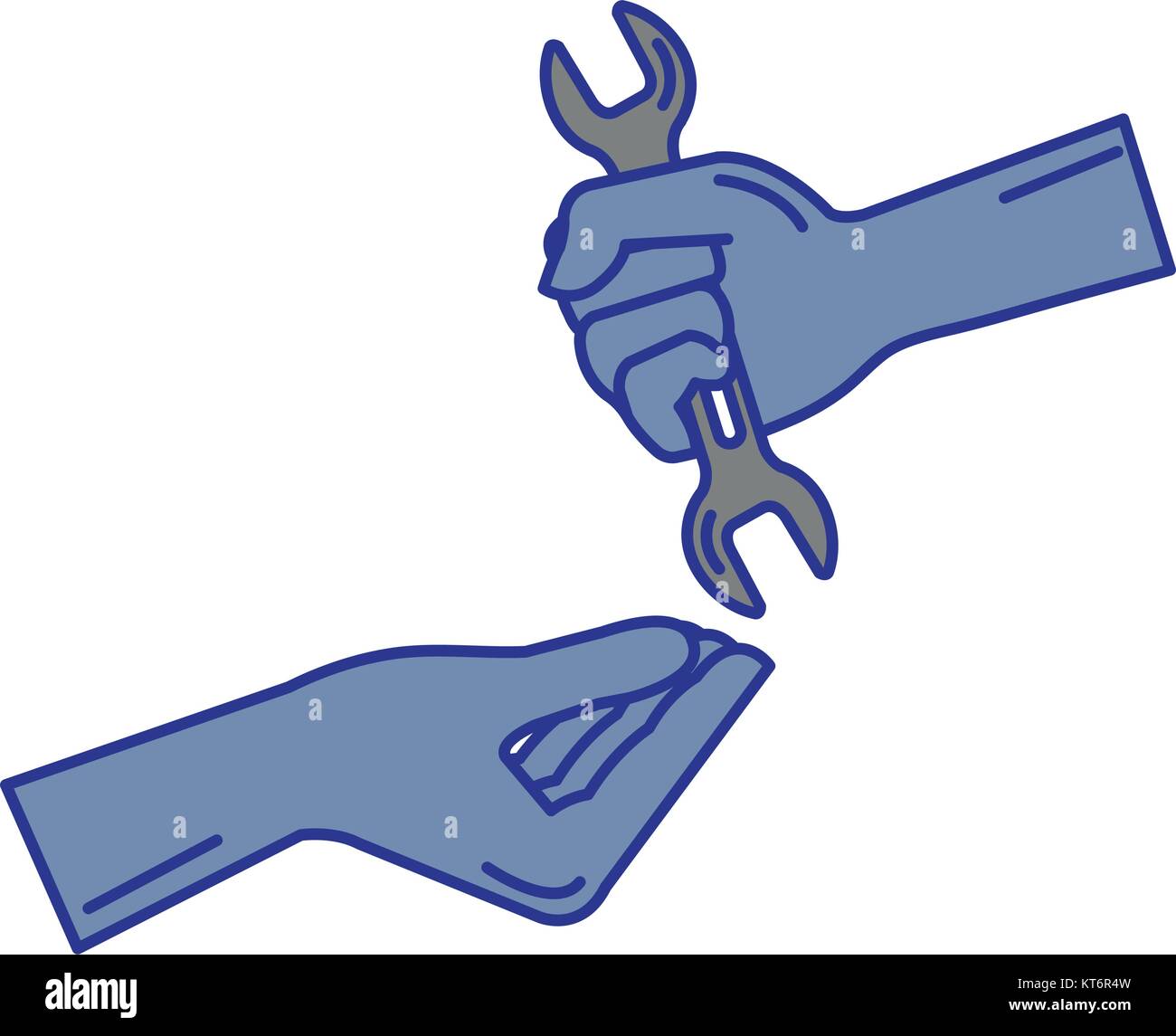 hands with wrench tool isolated icon vector illustration design Stock ...