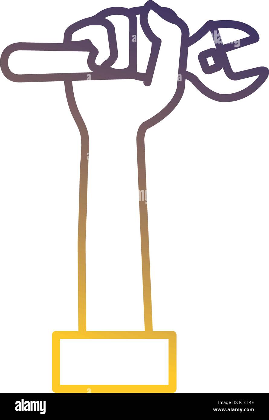 hand with wrench tool isolated icon vector illustration design Stock ...